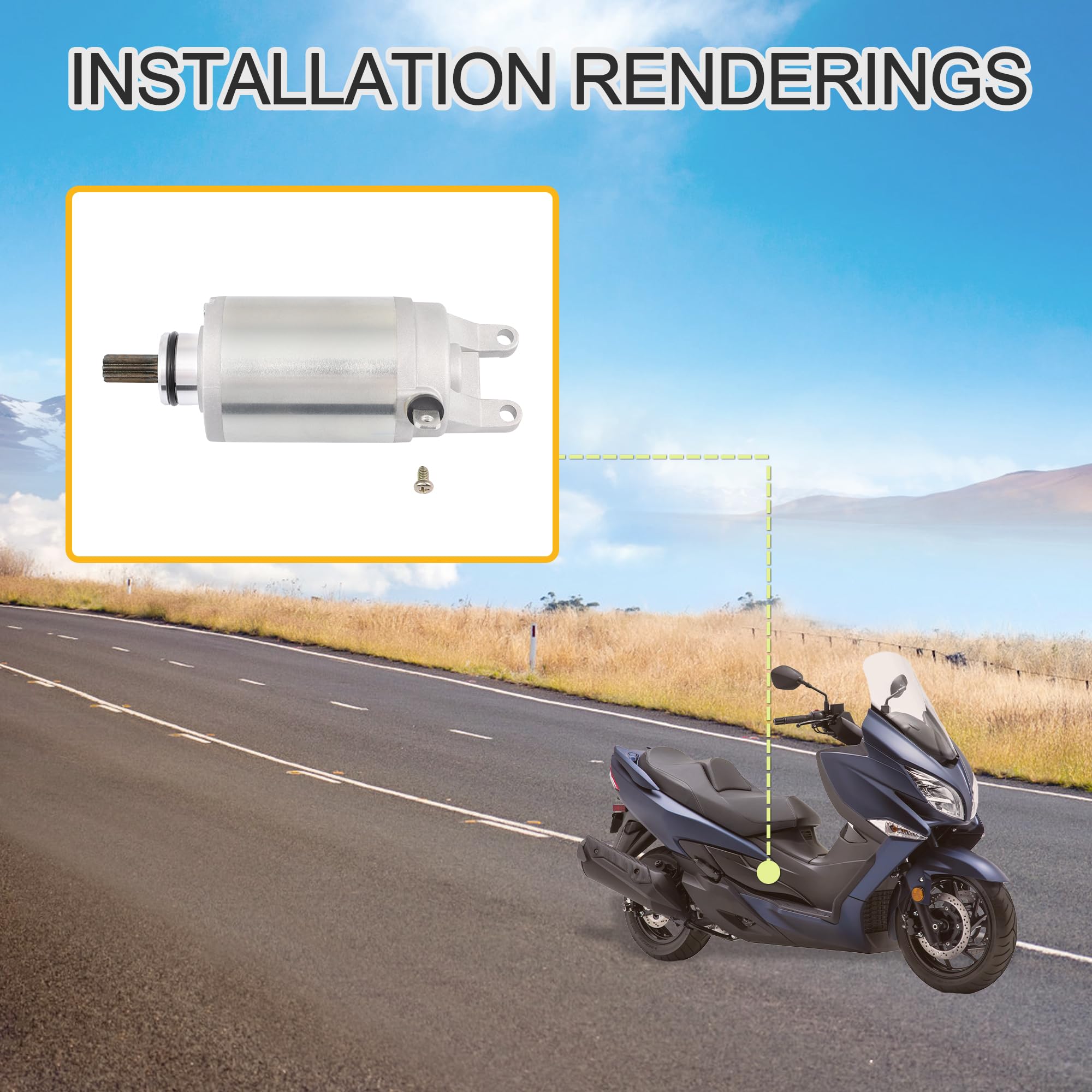 GOOFIT 9T CW Motorini Di Avviamento Sostituzione Per AN 250 400 BURGMAN 125 200 31100-14F01 31100-06H00 31100-06H01