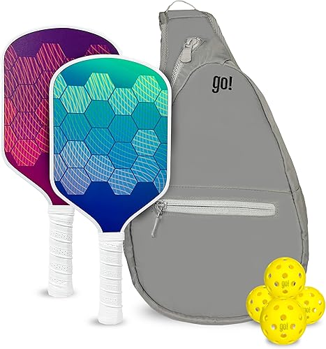 Paleta de pickleball individual y juego Palas ligeras aprobadas por USAPA, superficie de fibra de vidrio, núcleo de panal de abeja de 0.512 in,