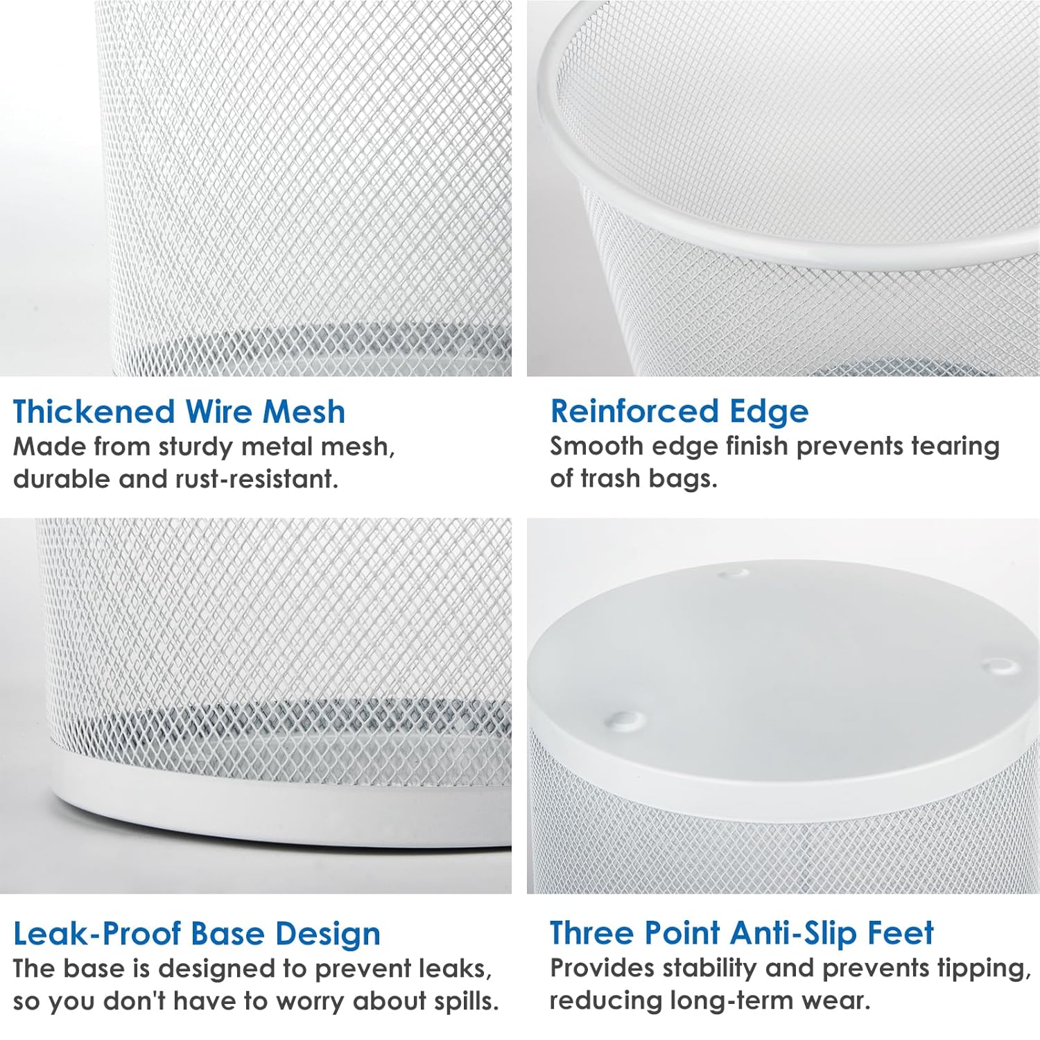 Office Mesh Trash Cans (10-Pack 4 Gal),Open Metal Wire Wastebaskets, Mesh Office Garbage Can,Waste Basket Trash Can for Near Desk,Wire Garbage Container Bin for Home,School