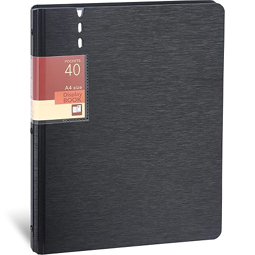 Presentation Binder 40-Pocket, Displays 80 Pages, 9x12 inch with Plastic
