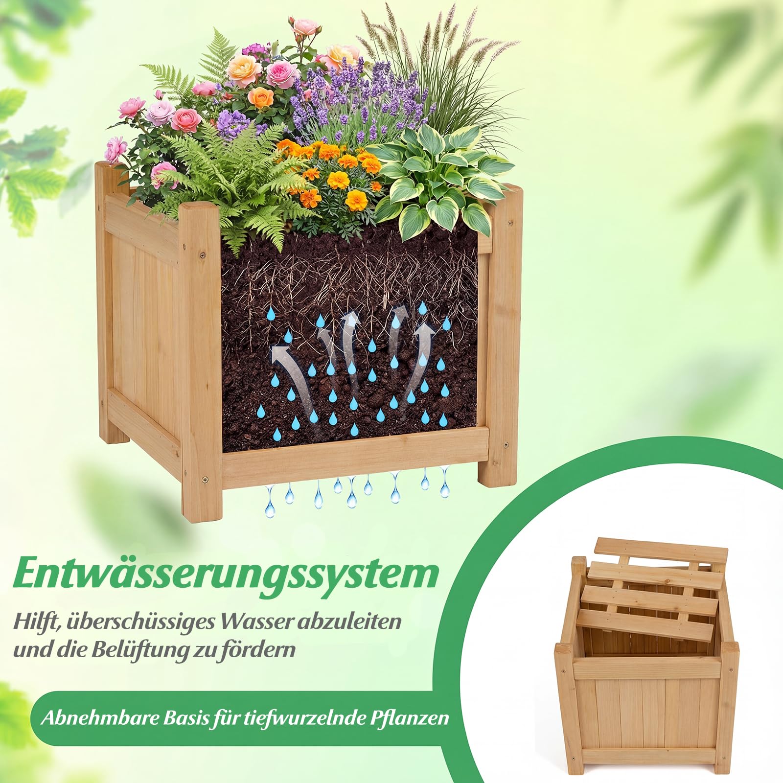 BLOEMBAKKEN MET BANKJE ERTUSSEN van duurzaam 44 mm dik Douglas hout - Alles Robuust terrasmeubilair Rooijackers Picknicktafels