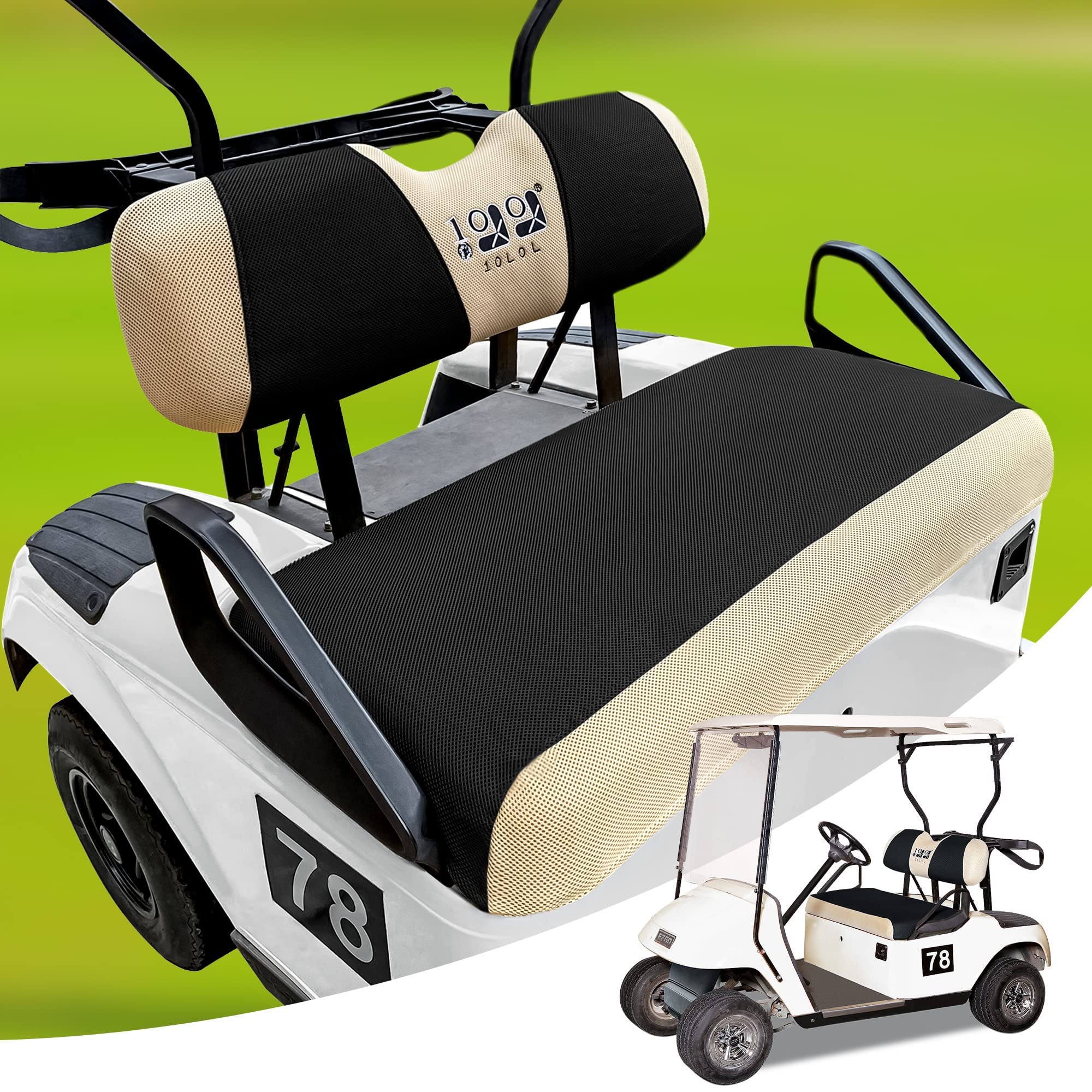 10L0L Ensemble Complet de Housses de siège de voiturette de Golf pour sièges Avant, Protection de bancs en Polyester, Accessoires universels pour EZGO TXT RXV et Club Car DS