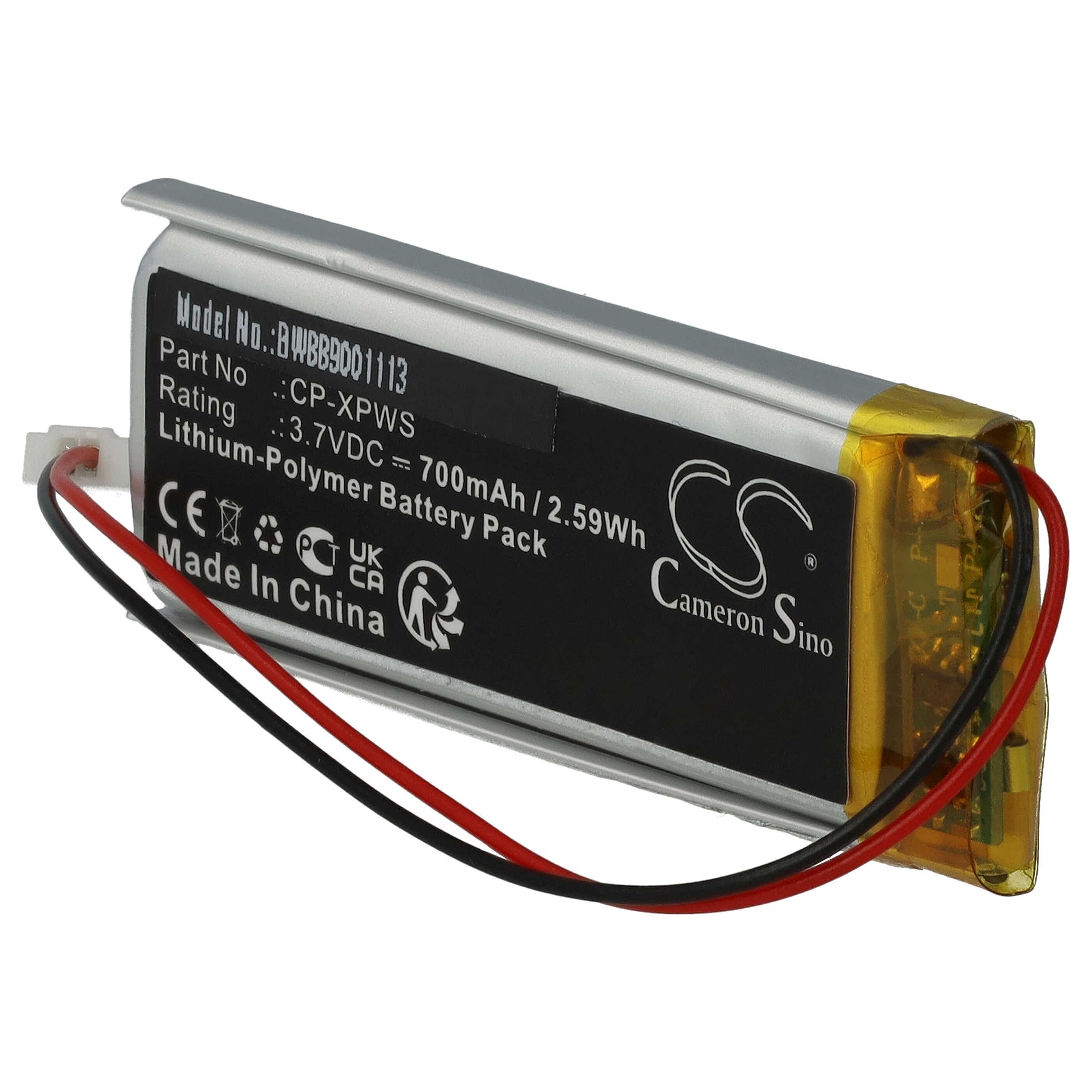 vhbw Batterie XP Deus WS1 WS2 WS3 WS4 WS5 détecteur de métaux 700mAh 3,7V Li-polymère