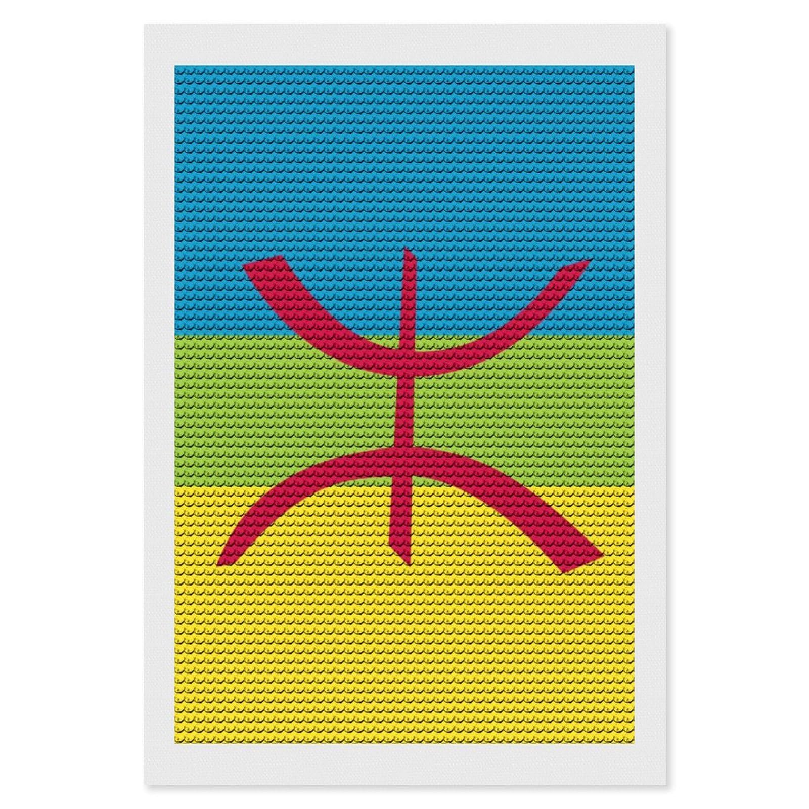Nclqvjxzkhw Style Berber Flag Diamond Art Painting For Adult Round Diamonds Pictures Arts Crafts Home Wall Decor 8"X12"