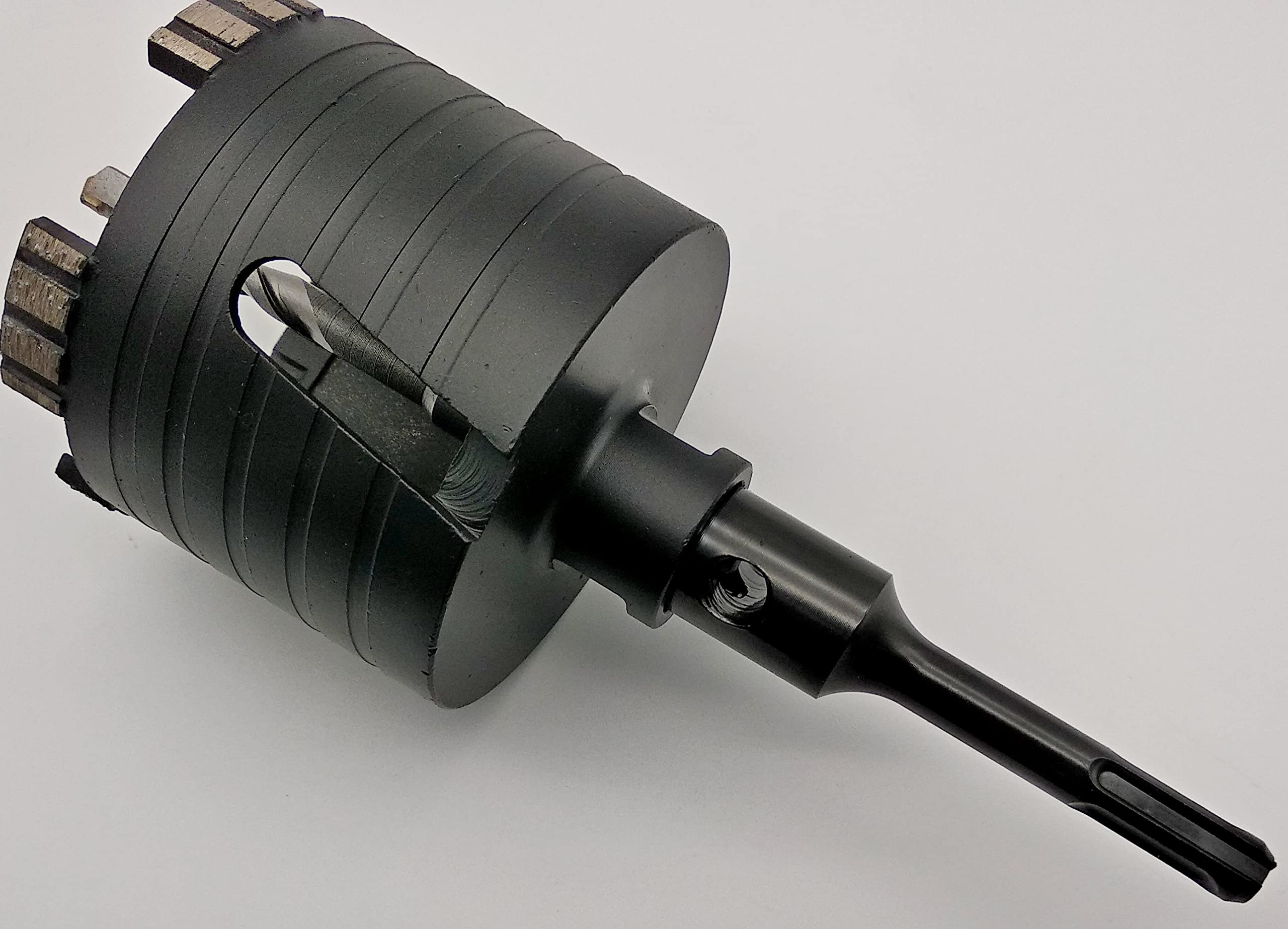Punta trapano professionale, diametro 82 mm, diametro M16 + SDS Plus, diametro di 65 mm, segmenti turbo diamantati da 10 mm, punta di centraggio e estrattore inclusi
