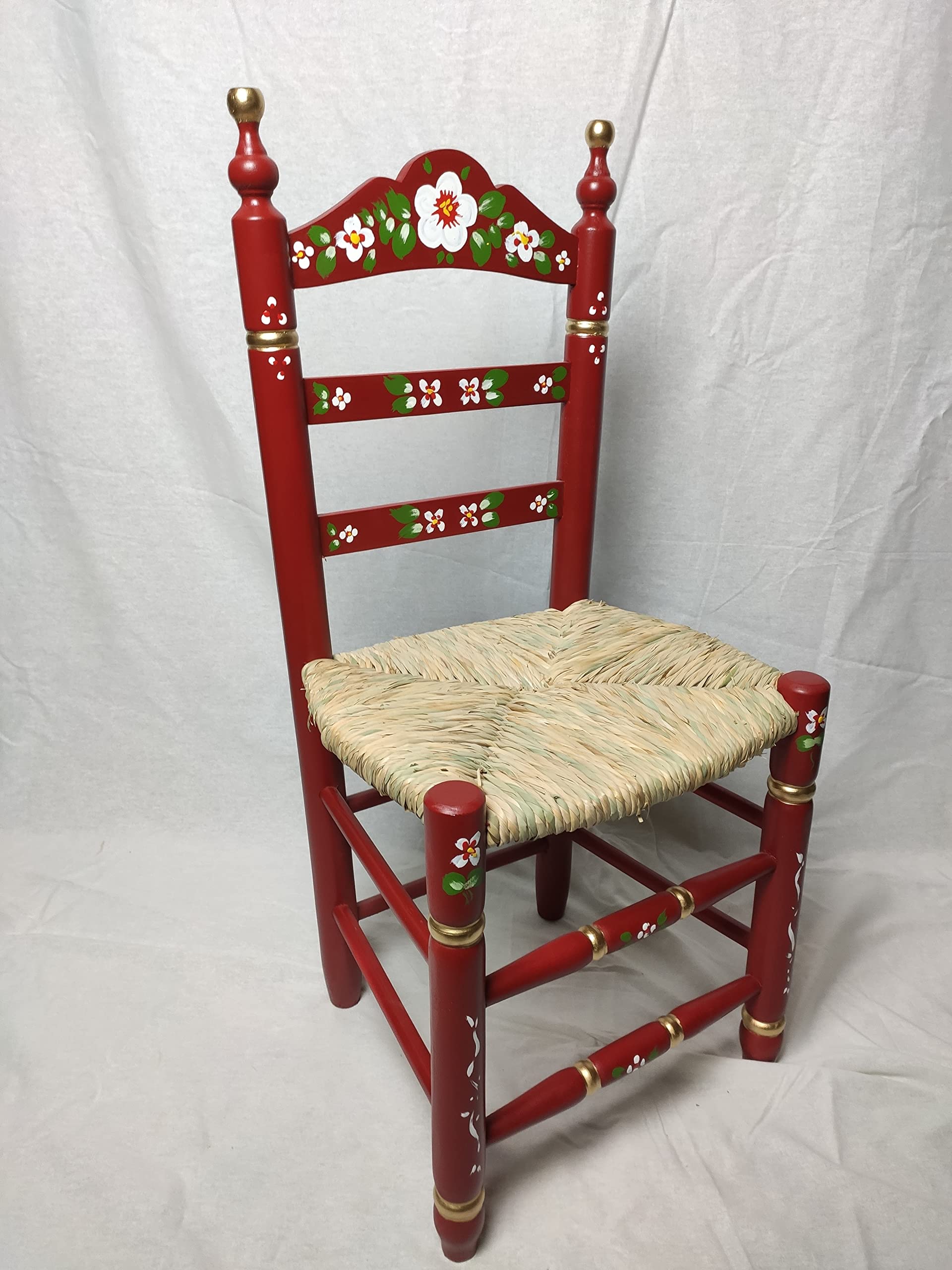 Silla Modelo Feria Decoración y Asiento Hechos a Mano de Forma Artesanal. Asiento 40x35cm Altura al Asiento 43cm Respaldo 88cm
