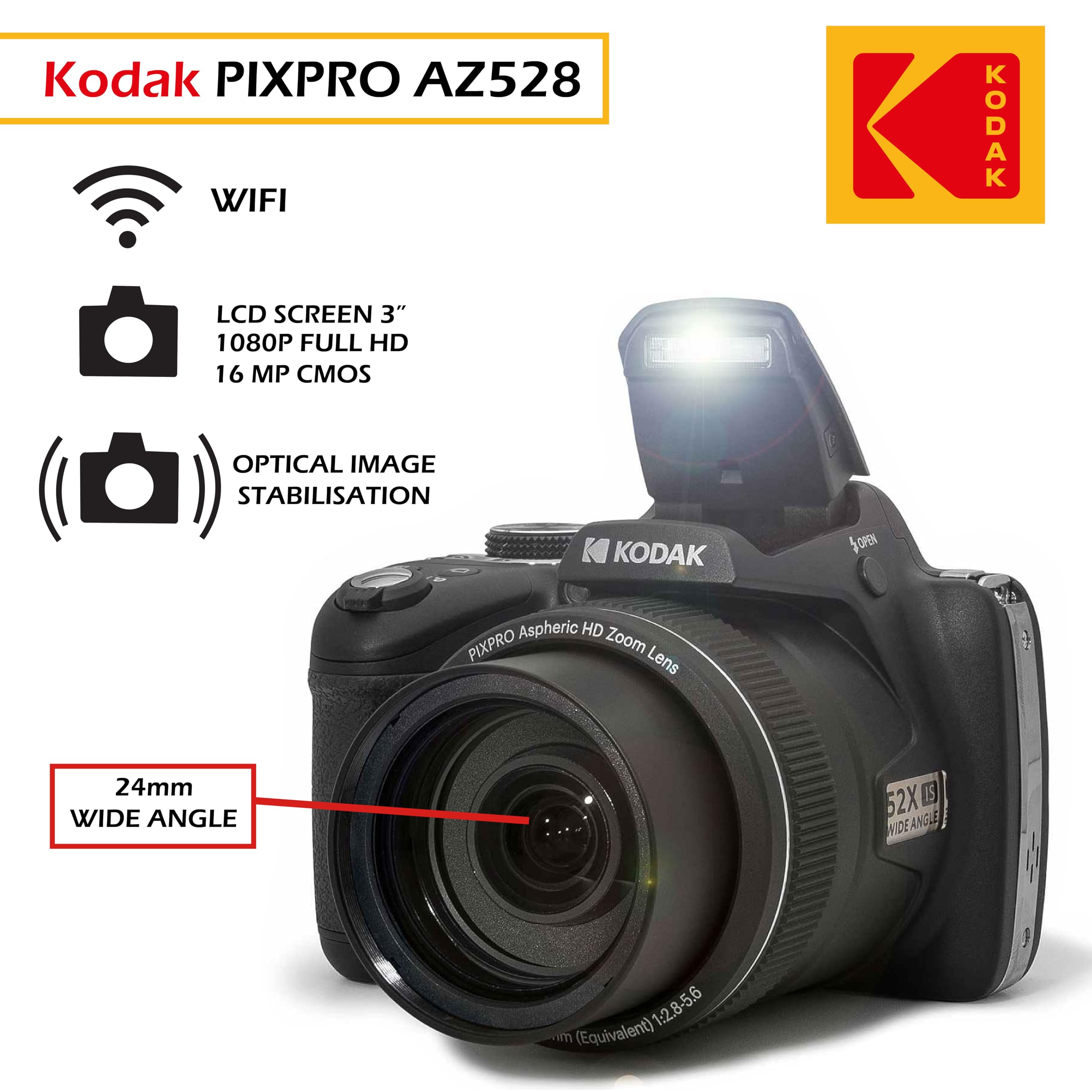 Amazon.com : Kodak PIXPRO AZ528 16 MP Full HD Video Digital