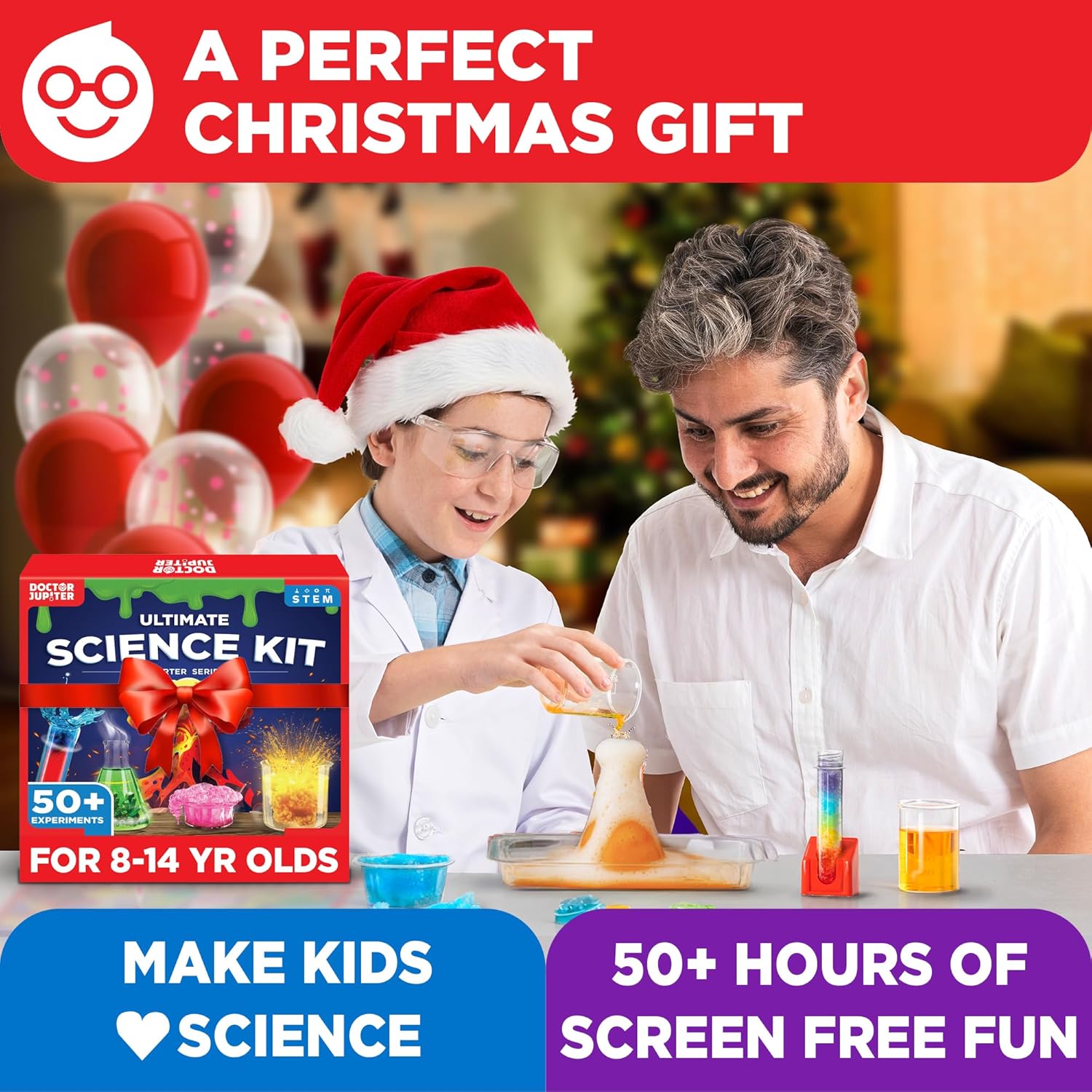 Doctor Jupiter Ultimate Science Kit, Chemistry Set for Kids Ages 8-10-12-14 | Birthday Gift Ideas for Boys & Girls 8,9,10+ Years Old | STEM Toy with 50+ Experiments | Learning & Educational Projects - Image 9