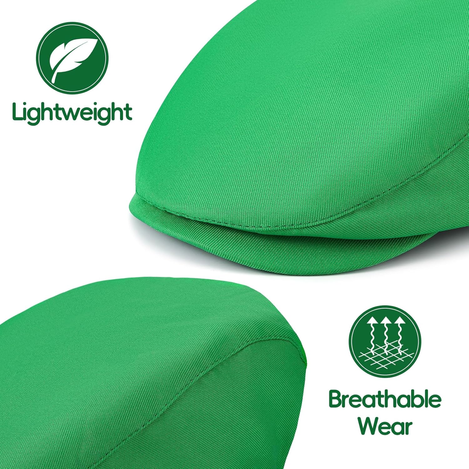 2 Pcs Men Green Golf Socks Newsboy Hat Costume Accessories Golf Knee High Argyle Socks Flat Cap Father's Day Tournament Gift - Image 4