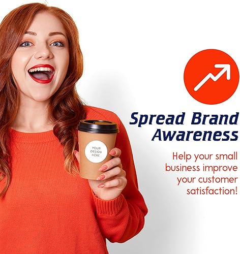 Vista 1032 de DayStar Custom Signs & Design - 100 adhesivos de vinilo personalizables, con texto, imagen, diseño y logotipo; adhesivos para logotipo de embalaje