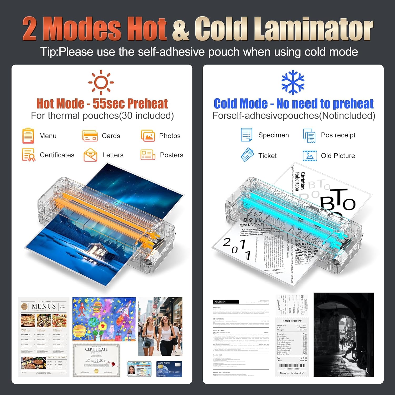 13" 4-Roller Commercial Laminator Machine,3-10 Mil Thickness Laminating Machine,Fast 55s Warm-Up&1000mm/min Laminating Speed for Laminating 11x17&A3 Size,Includes 30 Sheets for Office,School(White)