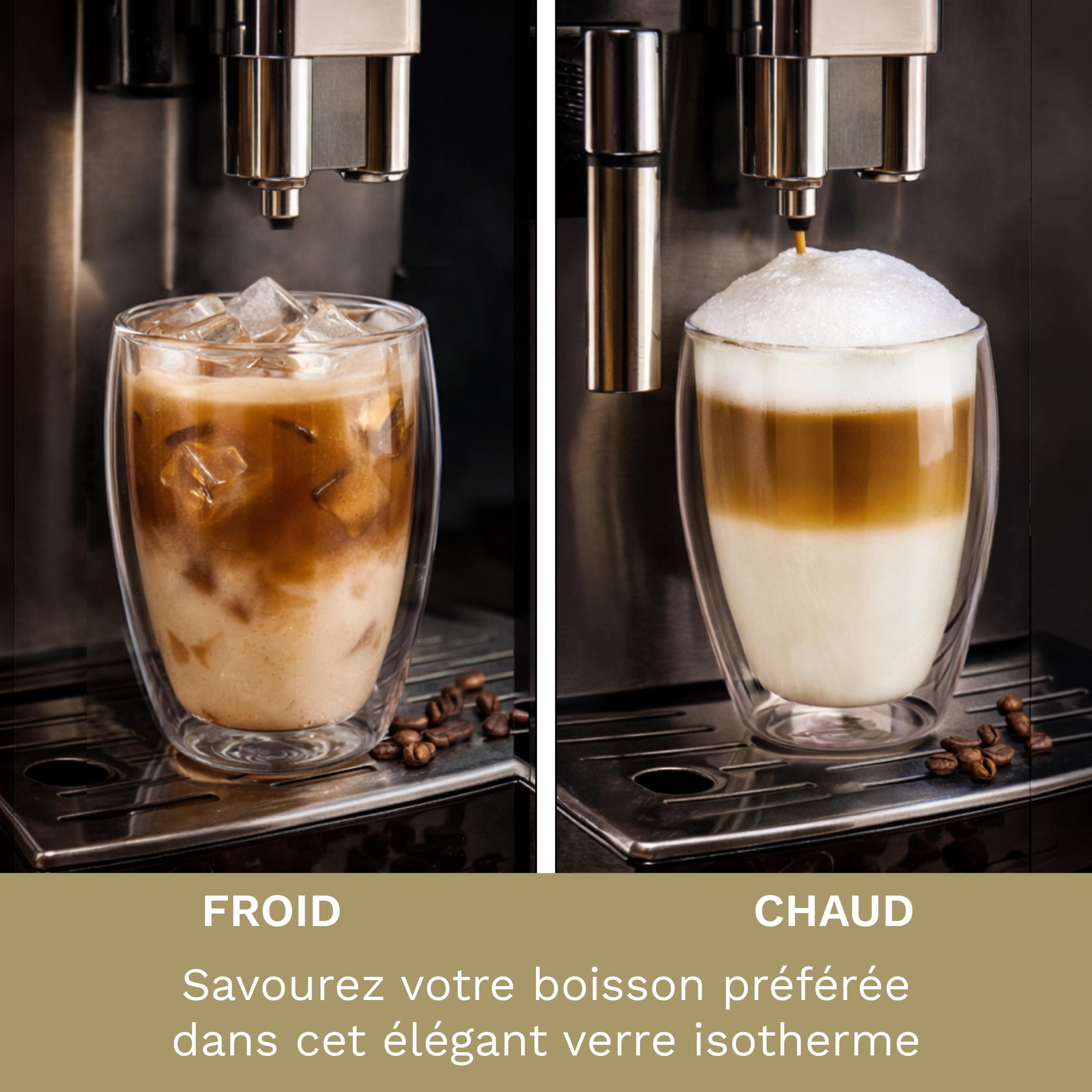 ERBO Cappuccinokopjes, 250 ml, dubbelwandige latte macchiato-glazen