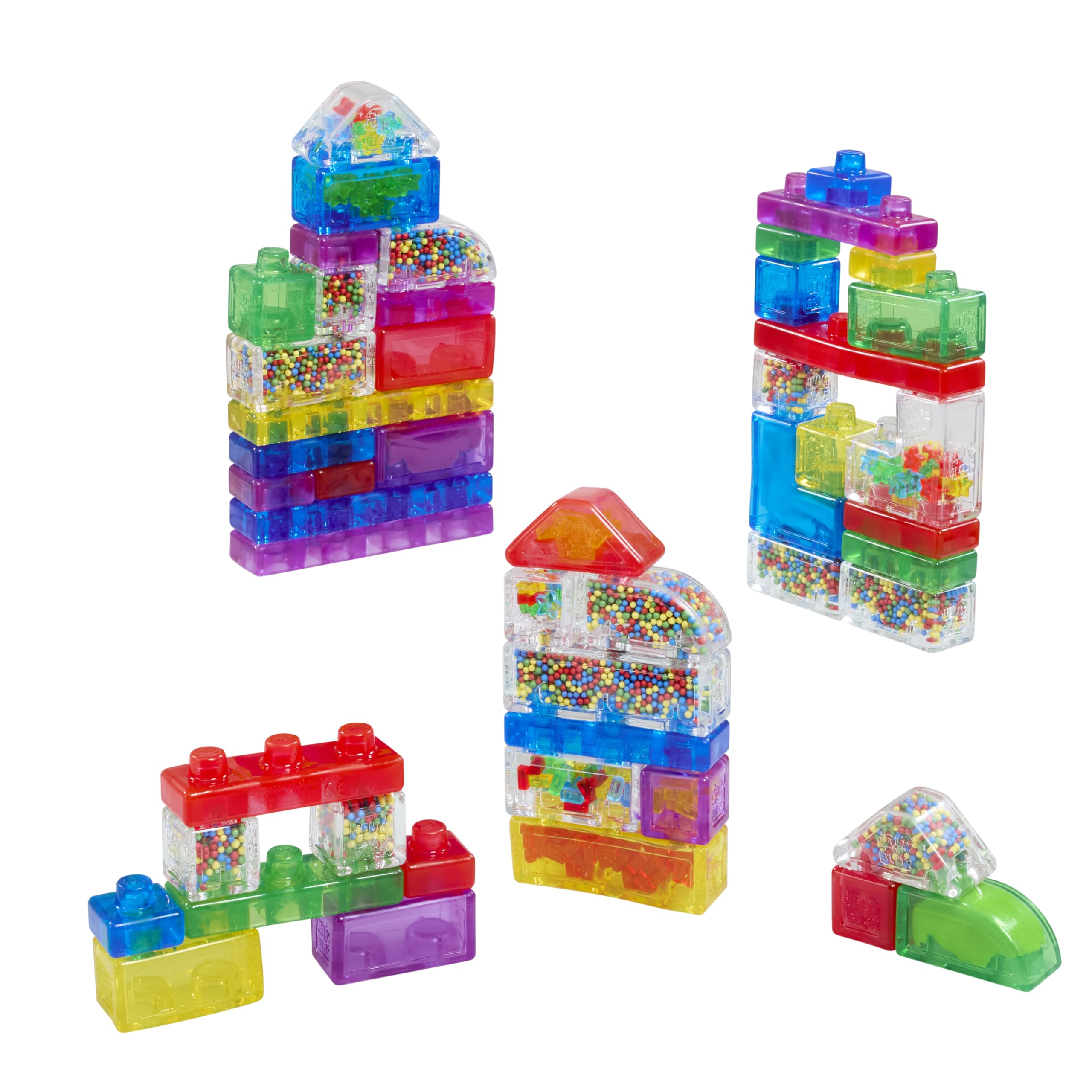 Goliath Jelly Blox Mega Pack 50 elementów (ekskluzywne) – sensoryczna gra w projektowanie od 2 lat – miękkie, kolorowe klocki do układania w stos – wspomaga motorykę – kompatybilne ze wszystkimi