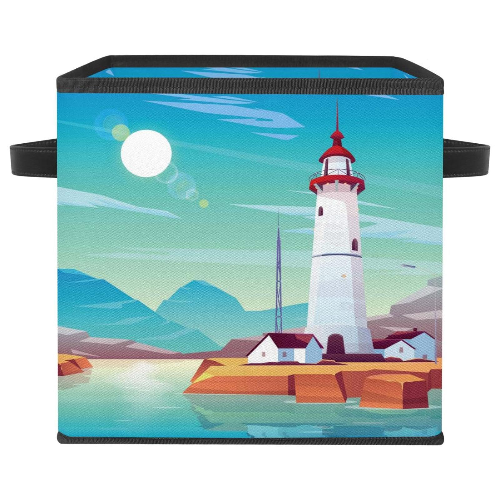Boîte de rangement tissu cube Phare pour organiser les jouets et vêtements