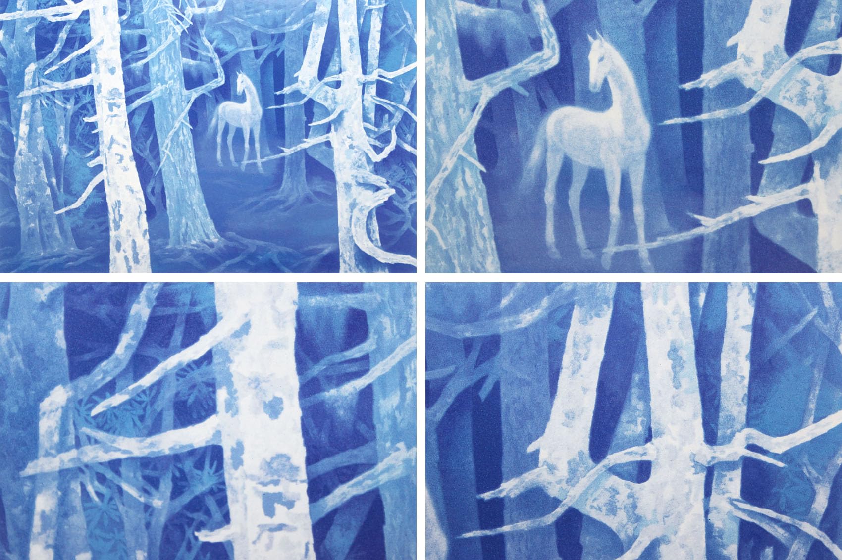 Amazon.co.jp: アートショップ フォームス 東山魁夷「白馬の森」日本画