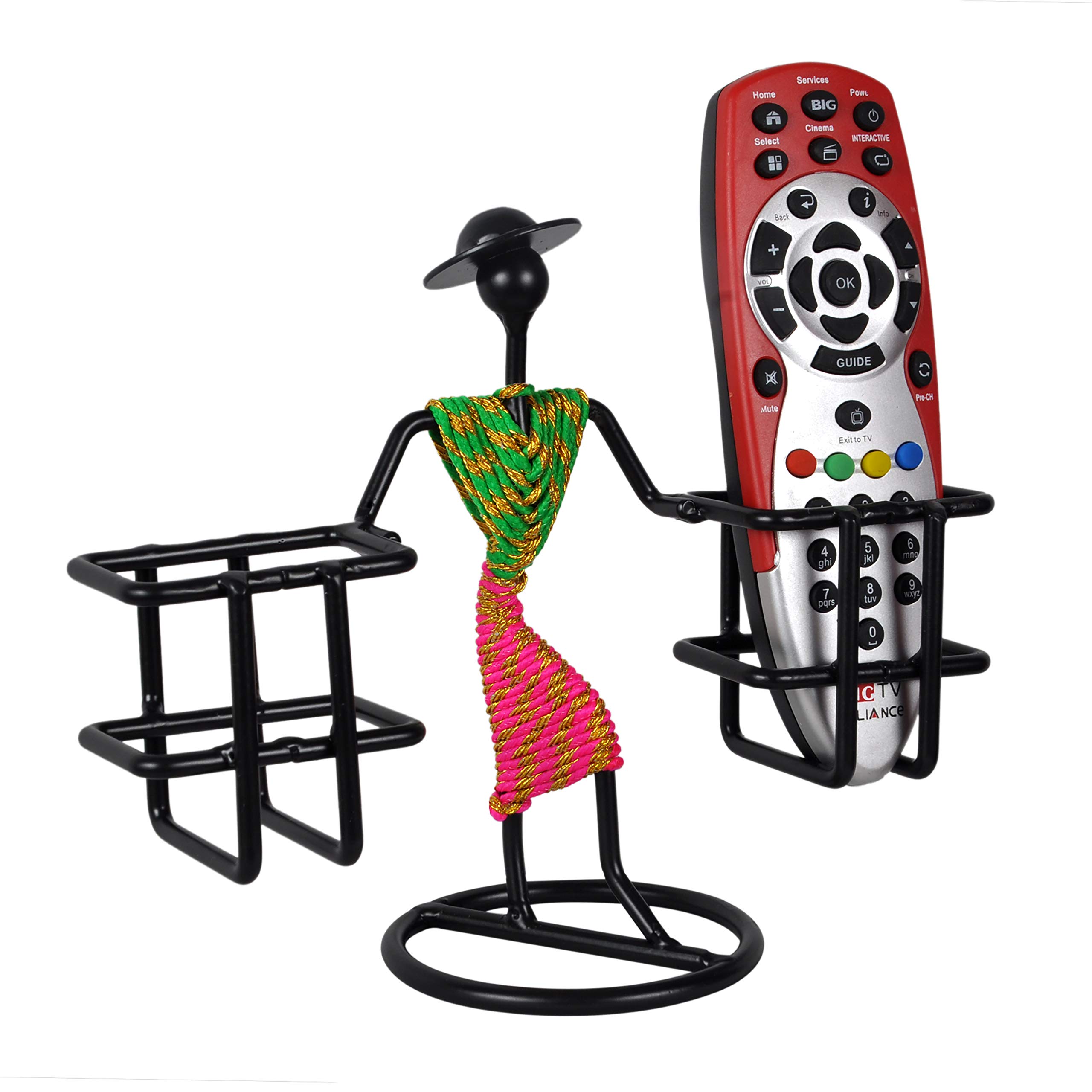 D&V ENGINEERING - Creative in innovationRemote Holder/Stand/Organizer for TV, AC, DTH, STB 2 Remotes (Green and Pink)