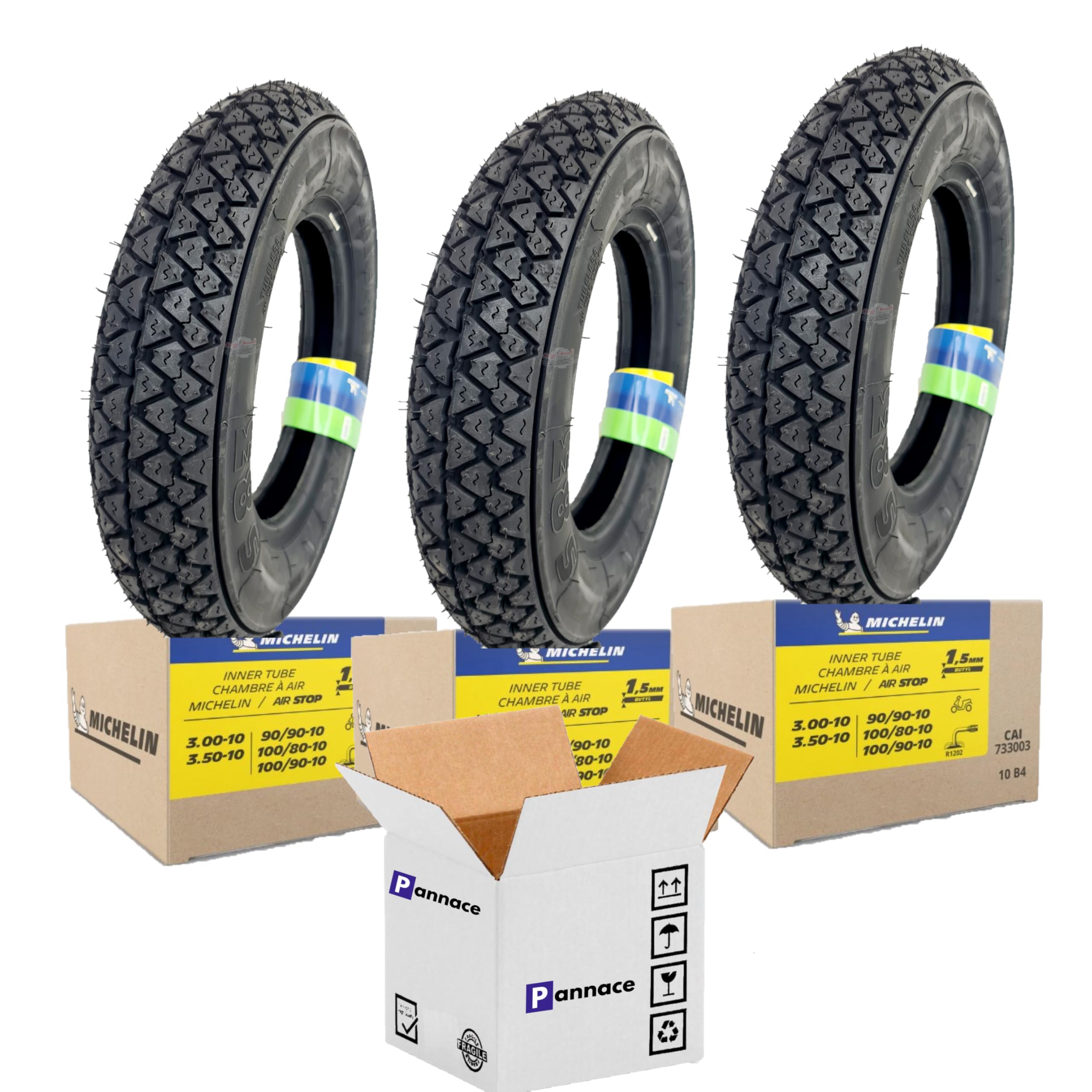 S83 Pneumatico 3.00-10 - 42J con Camera D'aria VALVOLA CURVA - (Copertone - Gomma) APPLICAZIONI SPECIAL 50 - PK 50 (3)