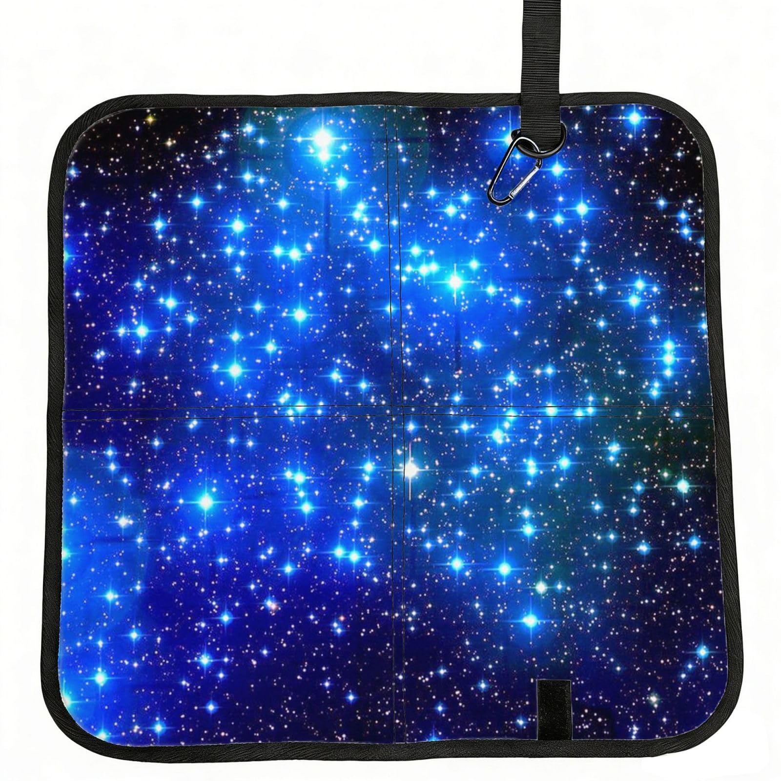 ERCgad Blue Shining Stars Print Foldable Seat Cushion Portable Chair Pad Lightweight Travel Outdoor Office Home