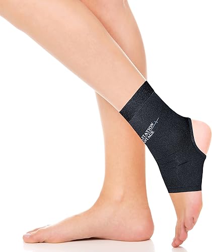 Rehabilitation Advantage Manga de compresión de tobillo con infusión de cobre (individual), color negro, mediana