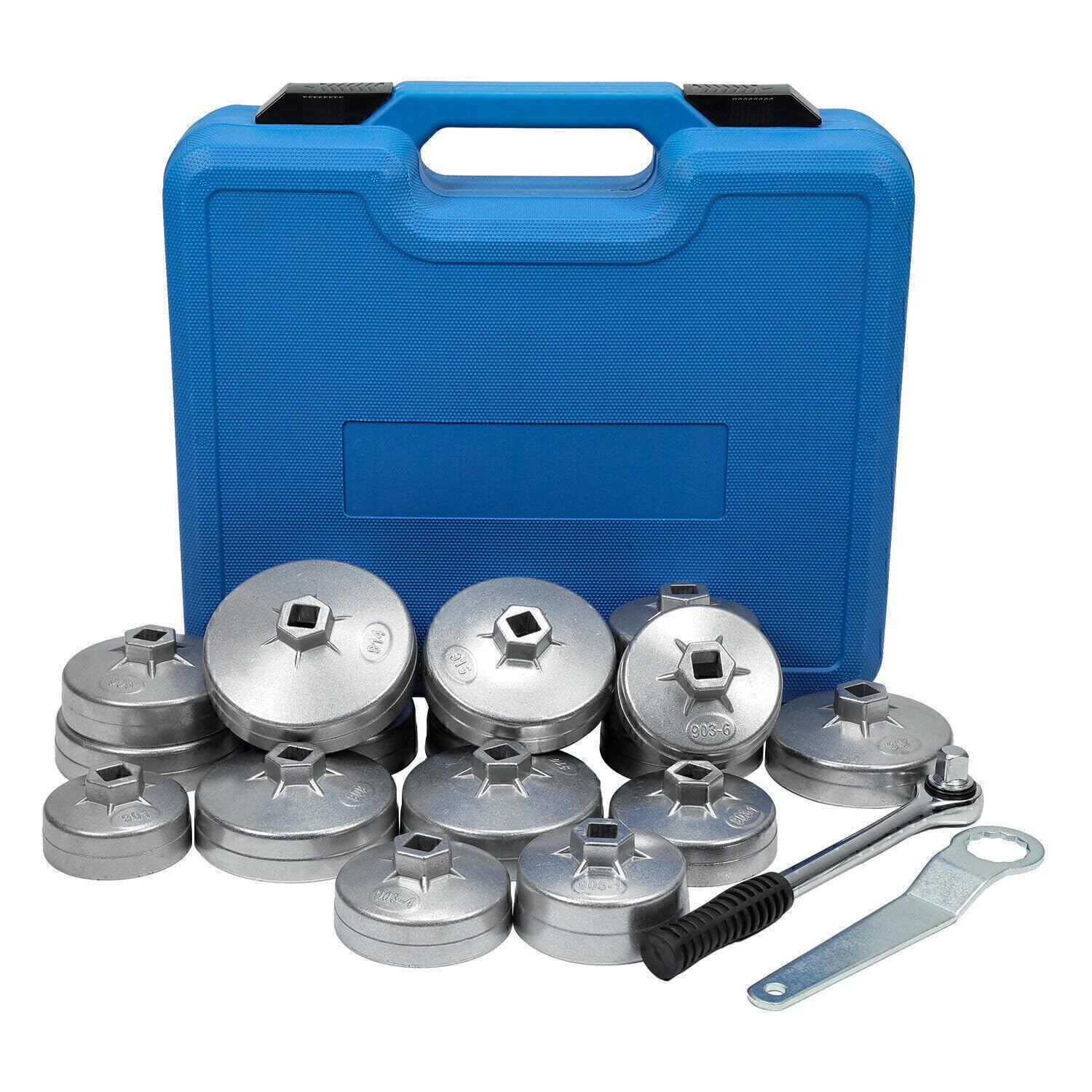 GEARMONSTER Set di 23 tappi per filtro dell'olio in alluminio, strumenti speciali per la sostituzione dell'olio, strumenti universali per il filtro dell'olio, set di attrezzi per la rimozione di tappi