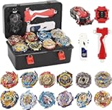 Bey Battle Burst Gyro Blade Toy Set Gift with Portable Box 12 Spinning Tops 2 Two-Way Launcher Metal Fusion Attack Top Battling Game Gift for Boys Children Kids