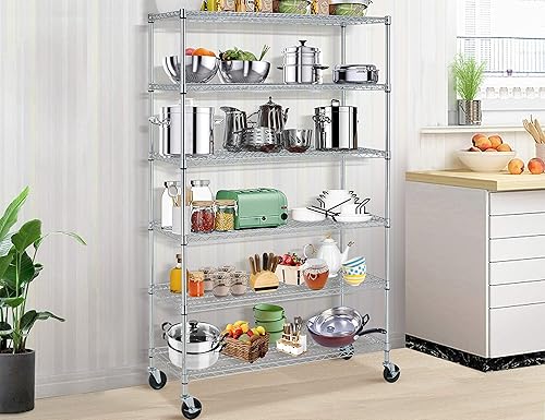 Vista 9 de Estantes de almacenamiento de garaje para almacenamiento, estantería organizadora de alambre de metal, estantes de almacenamiento de acero de 5/6