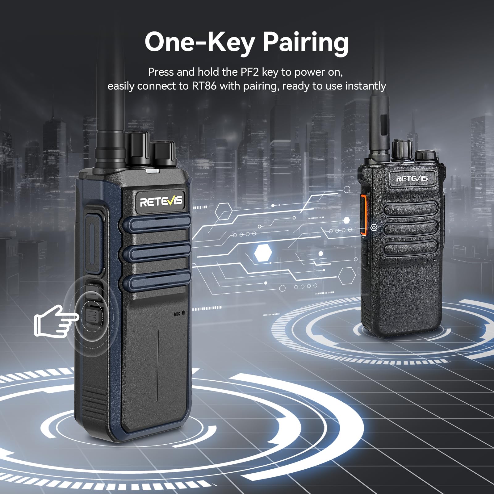 Retevis RT86A Talkie Walkie Longue Portée pour Adultes avec Chargeur 6 Voies, 2500 mAh, Appels de Groupe, VOX, Toki Walki Robuste pour Entreprises et Centres Commerciaux (Lot de 6, Noir) - 5