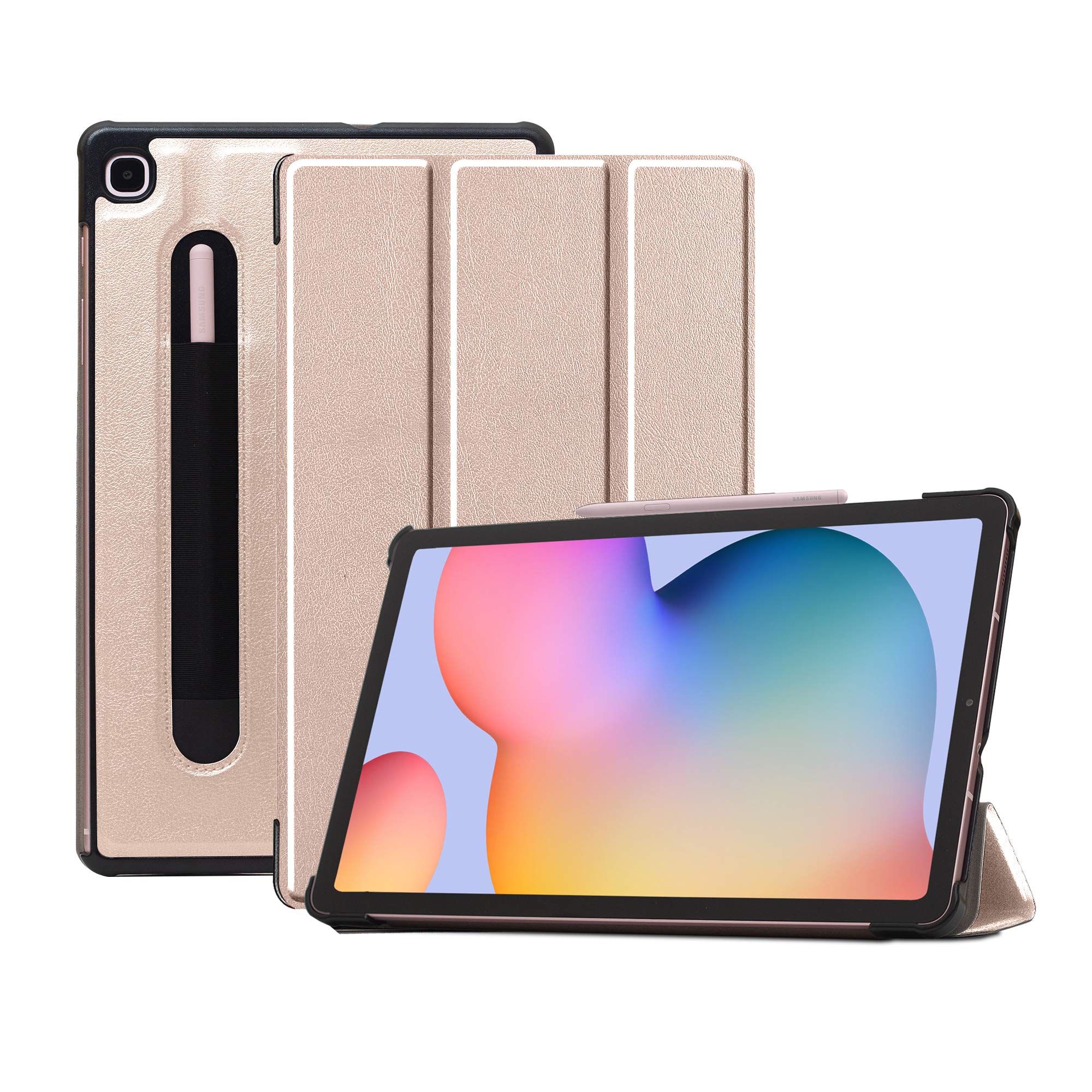 Robustrion Smart Trifold Hard Back Flip Stand Case Cover for Samsung Galaxy Tab S6 Lite 10.4 inch(26cm) SM-P610/P615 - Gold (B08DMG6YMJ) Amazon Price History, Amazon Price Tracker