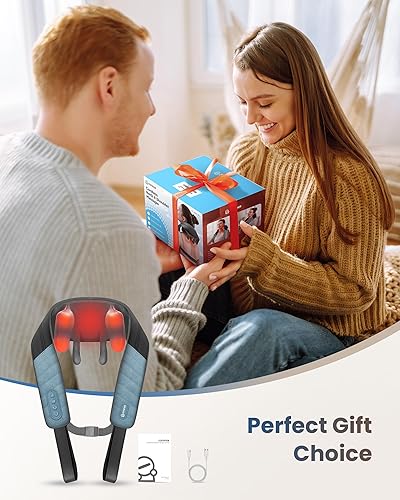Miniatura 6 de COMFIER Masajeador de cuello Shiatsu elegible por la FSA con calor para tejido profundo, masajeador eléctrico de hombros y espalda para aliviar el