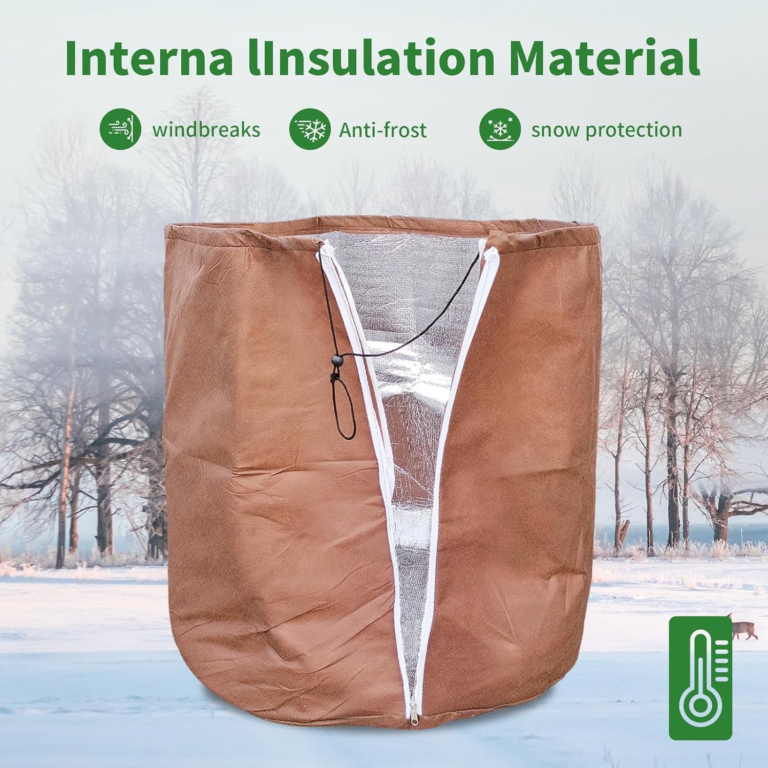 Wzzy Gurden Protezione Termica per Piante, Protezione Invernale per Piante, 45 x 55 cm, 70 g/m², Poliestere (1 Pezzo)