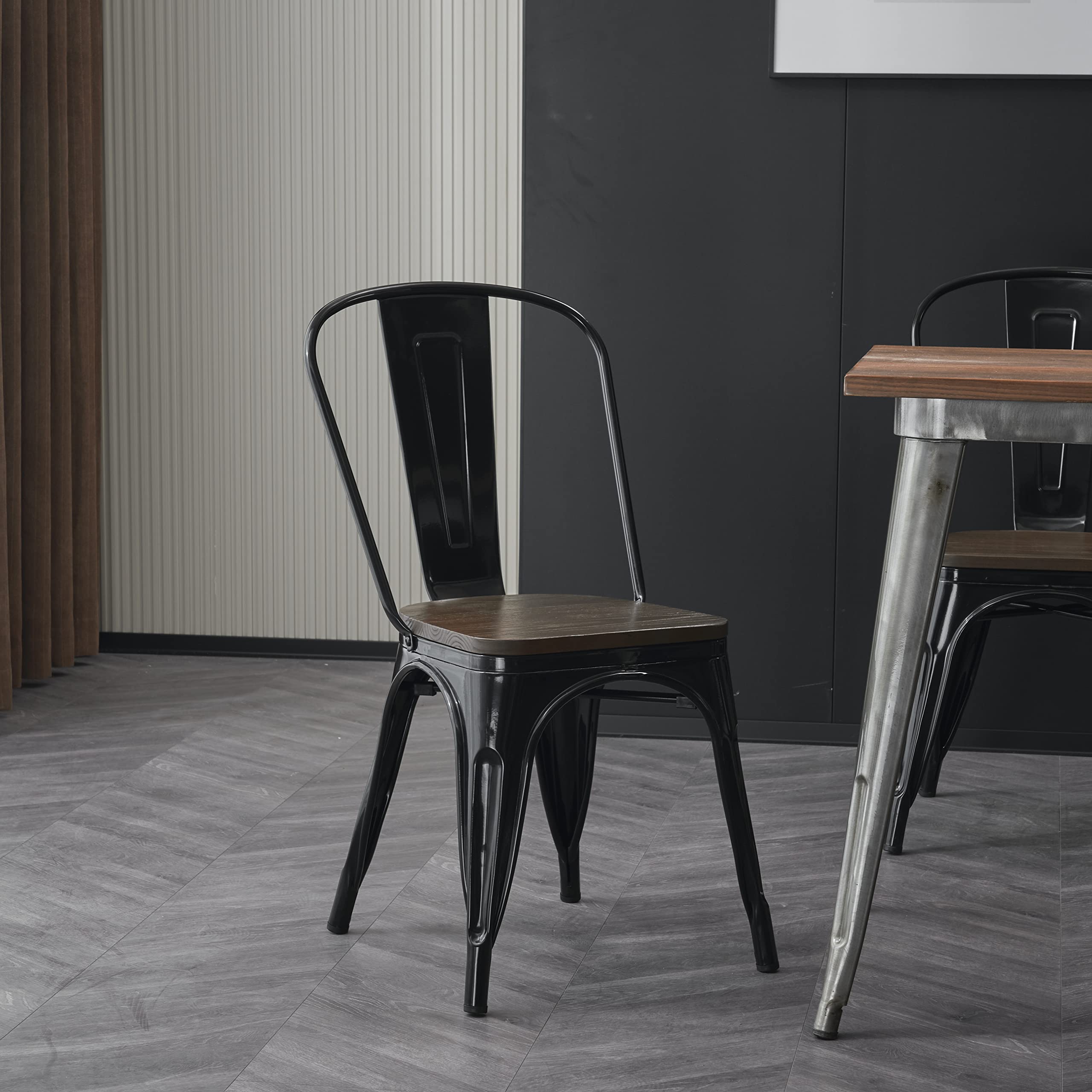 Amazon.com: Nazhura Metal Dining Chair Farmhouse Tolix Style