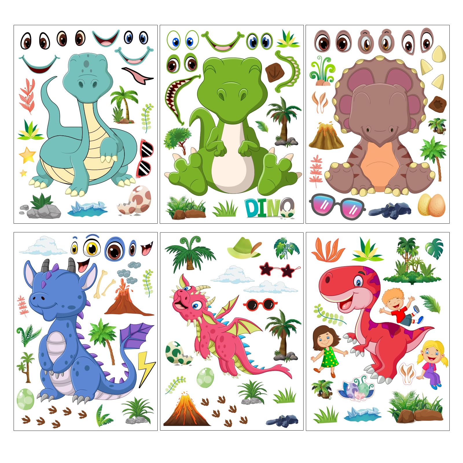 COLOFALLA 12 Dinosaurier-Stickerbögen – 3D Aufkleber Für Kinder, Belohnungssticker, Deko Für Party, Schule & Geschenke COLOFALLA 12 Dinosaurier-Stickerbögen – 3D Aufkleber Für Kinder, Belohnungssticker, Deko Für Party, Schule & Geschenke