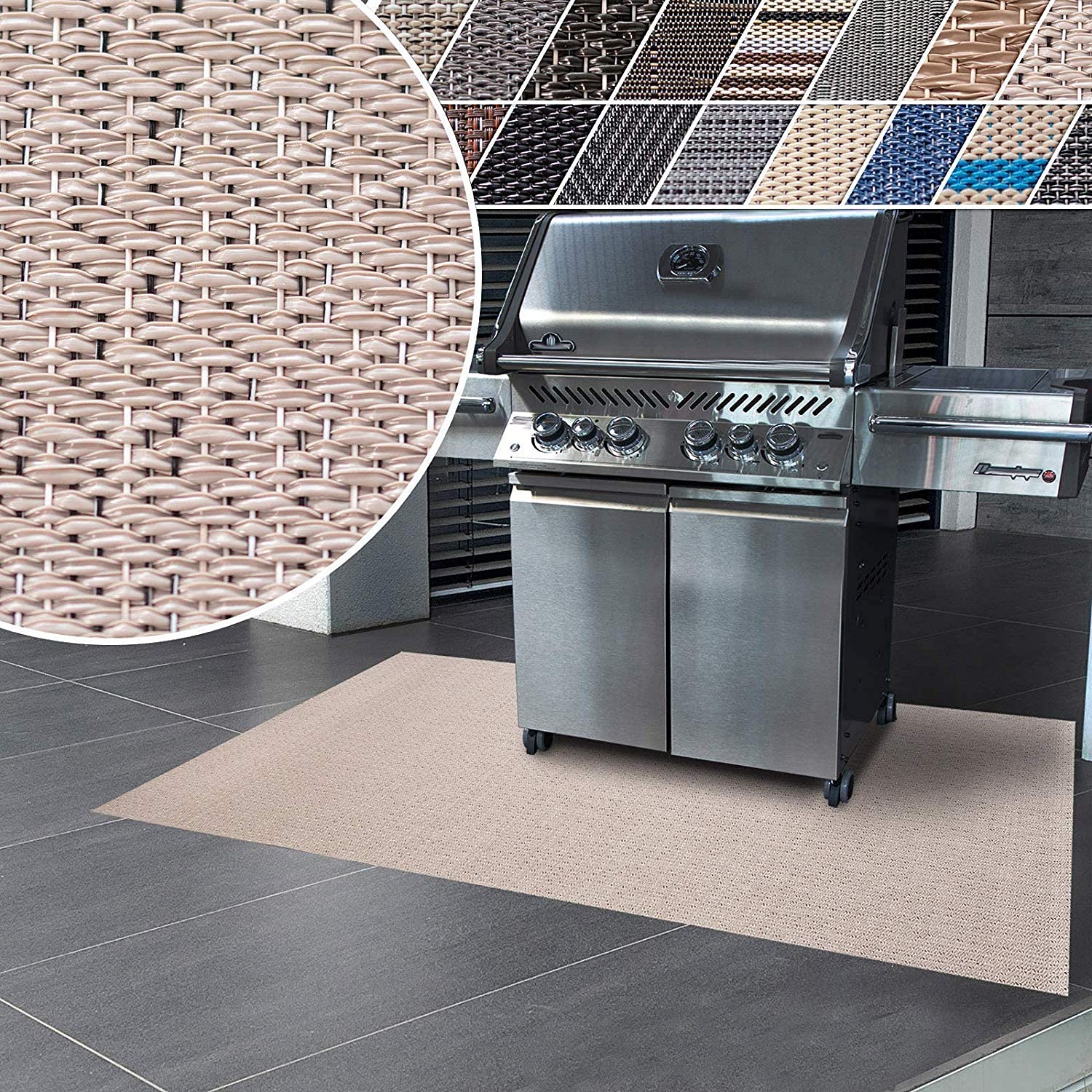 Tapis de Protection Ignifuge pour Barbecue Résistant à la Chaleur 90 x 120 cm