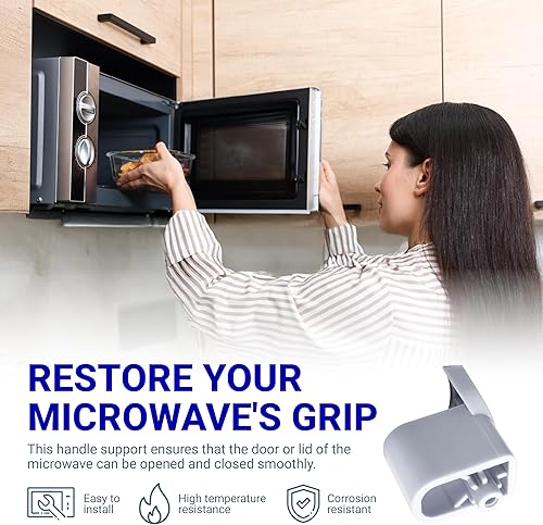 Miniatura 3 de BlueStars - Soporte para manija de puerta de microondas WB06X10943 - Compatible con microondas GE Hotpoint - Reemplaza AP5790057 3025054 PS8753758