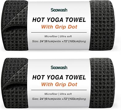 Hot Yoga Mat Towel, Non-Slip Grip Microfiber 24x72in