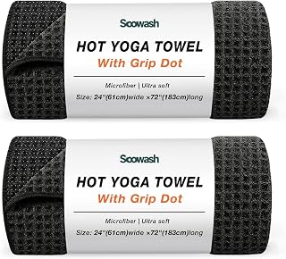 Hot Yoga Mat Towel, Non-Slip Grip Microfiber 24x72in