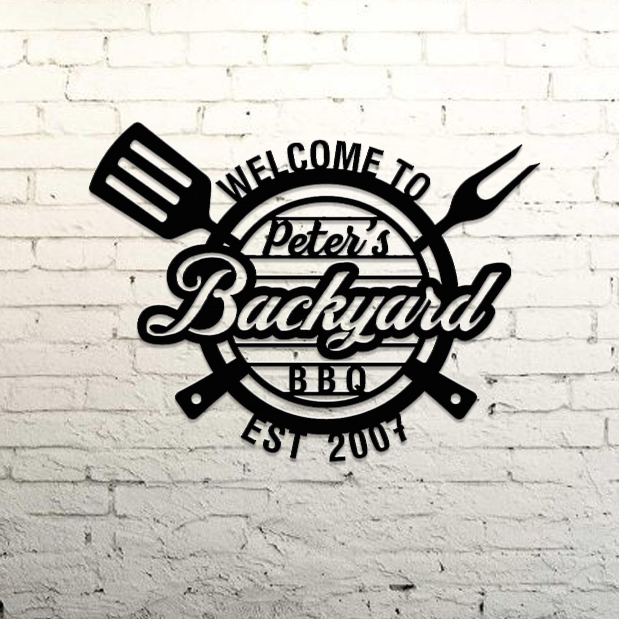 Personalized Metal Barbecue Wall Sign Dad BBQ Sign Custom Grill Sign Barbecue Sign for Outdoor Large BBQ Sign Custom Gift Barbecue Wall Art Decor