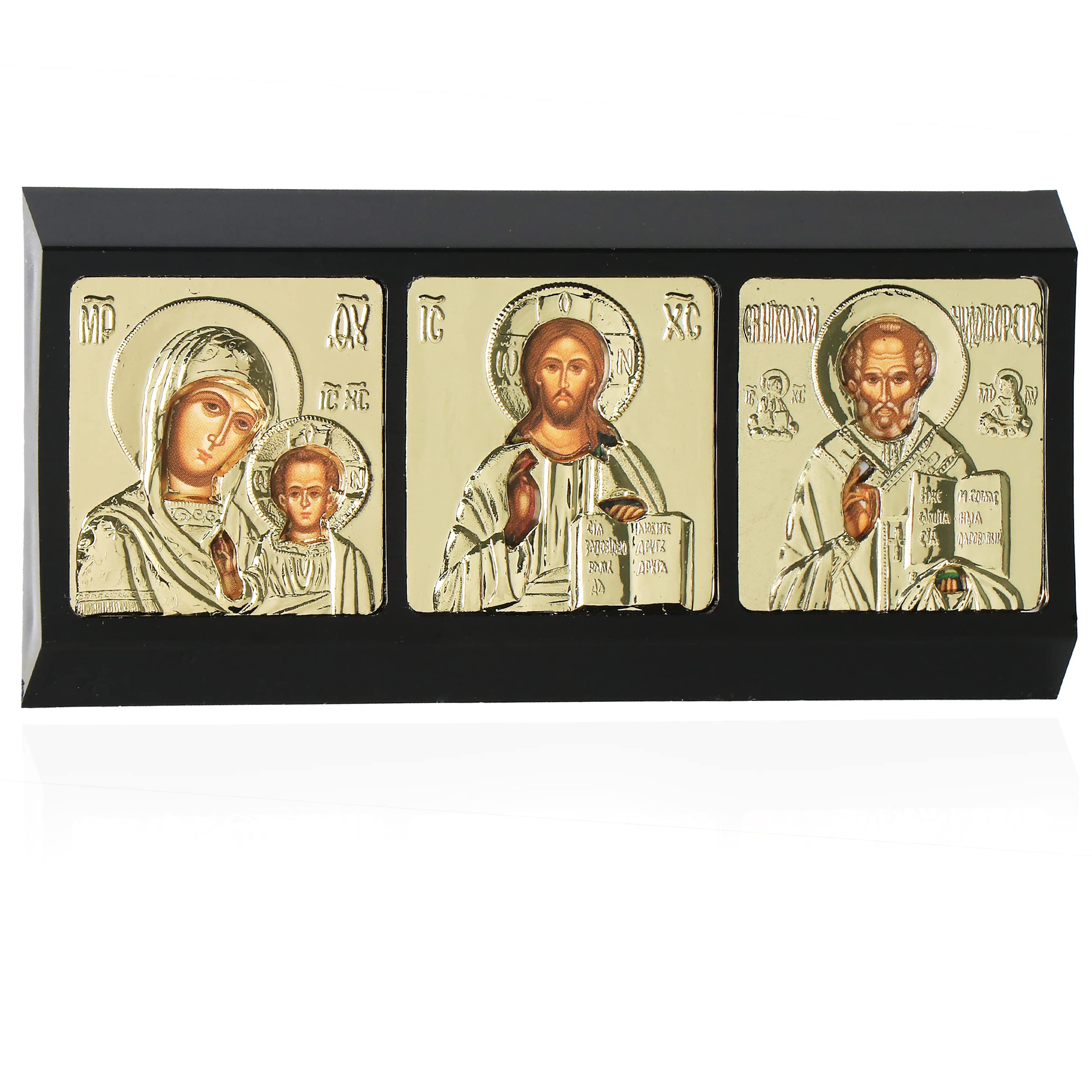 Nklaus 11329 Icon Car Triptych Gm Of Kazan - Jesus - Saint Nicholas - Christian