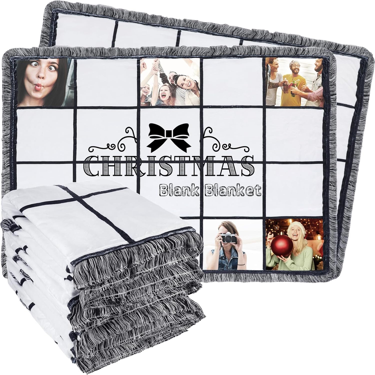 Preboun 6 Pcs Sublimation Blanket 40 x 60 Inch Throw