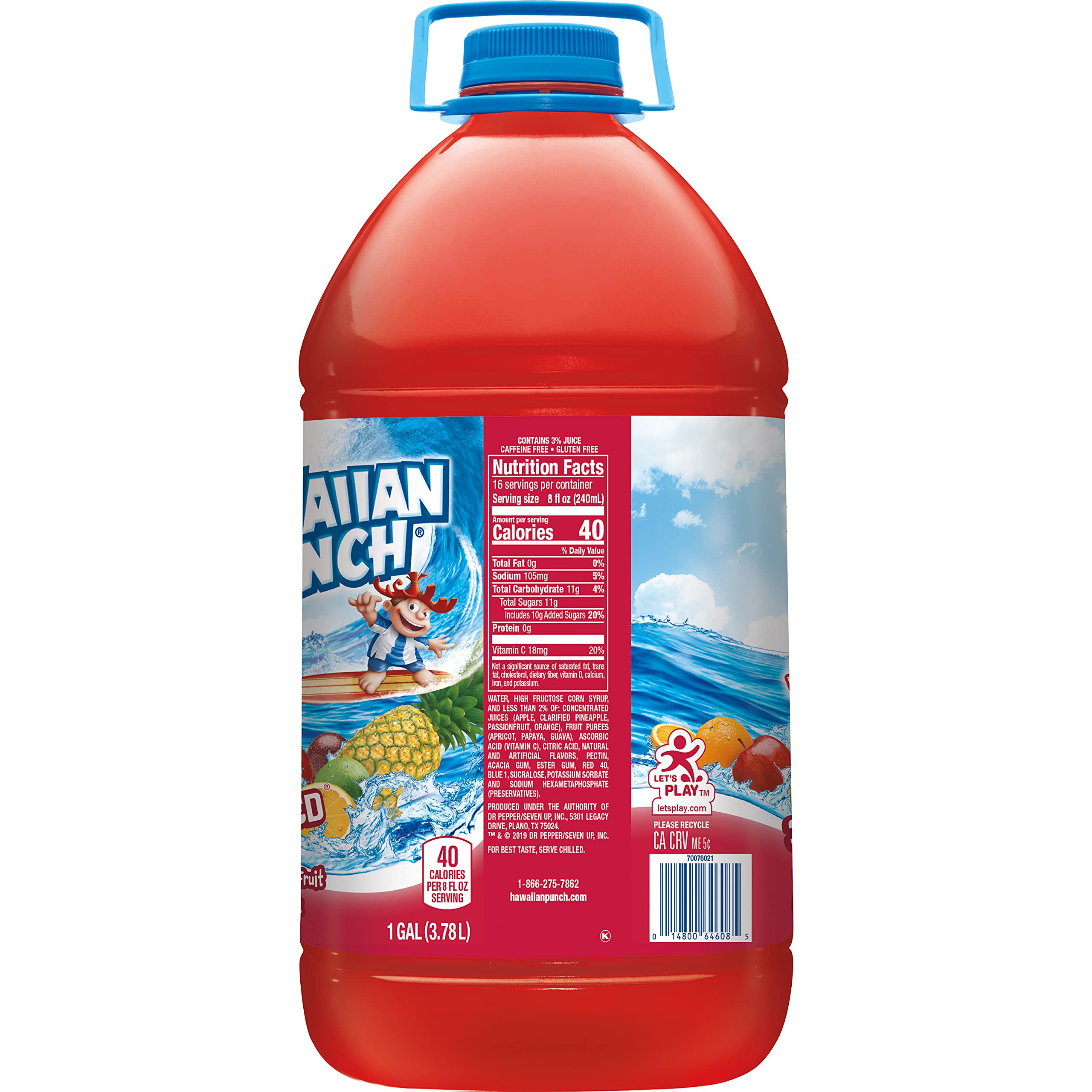 Hawaiian Punch, Fruit Juicy Red, 128 Fl Oz Bottle