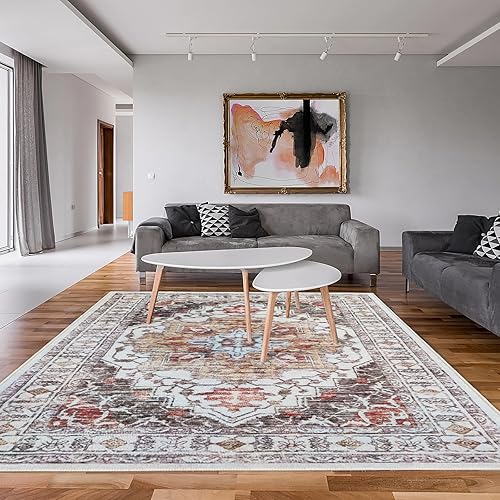Miniatura 3 de TIANLIN Alfombras de área de 5 x 7 pies para sala de estar, lana artificial suave, resistente a las manchas, lavable, antideslizante, alfombras para