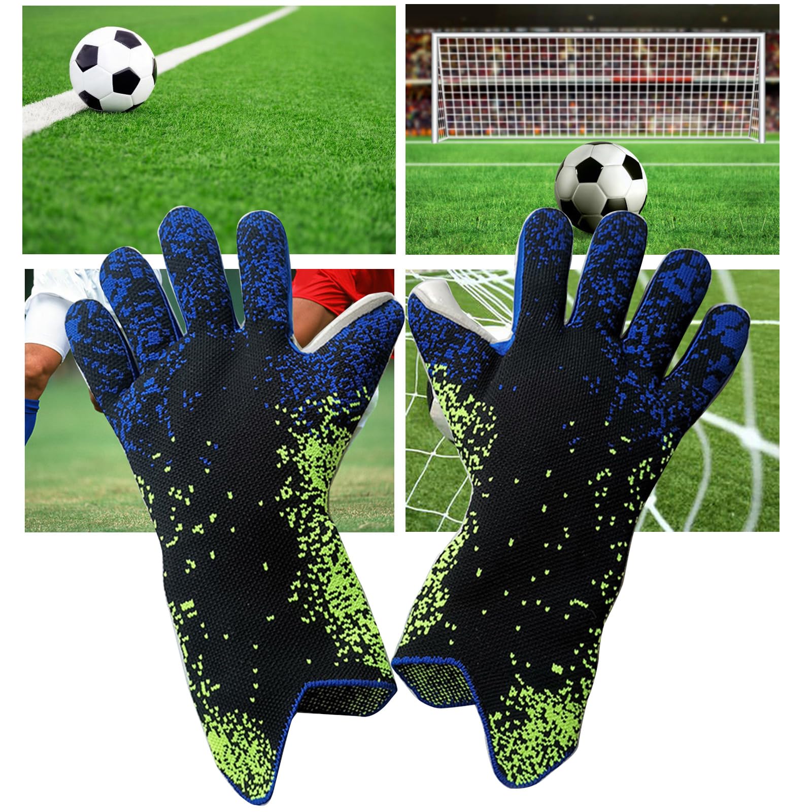 Guanti da portiere da calcio, con protezione per le dita, guanti protettivi in lattice per adulti e giovani