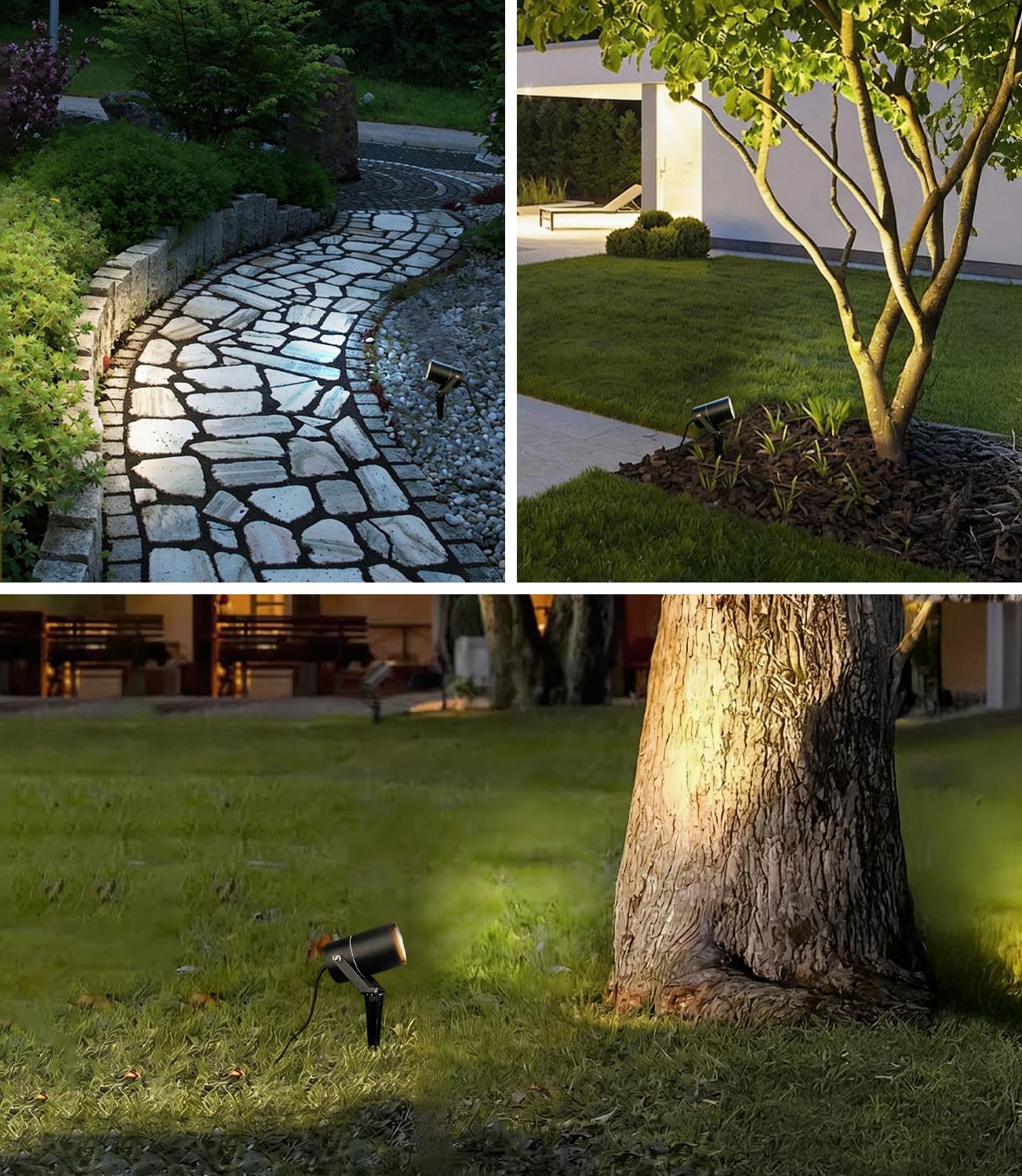 EBION 4 Stück Gartenbeleuchtung,Aluminium Gartenstrahler,IP65 außen Wasserdichte Gartenleuchte GU10 Wegeleuchte Außen,Gartenlampen für Draußen Terrasse Baum,35W(Glühbirne nicht enthalten)