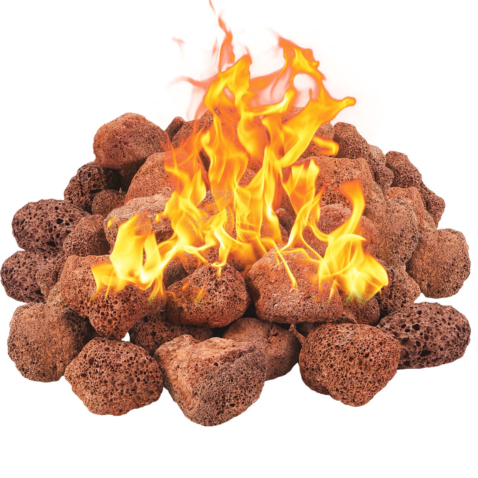 Photo 1 of 10 Pounds Red Lava Rocks for Fire Pits, Fireplaces, for Gas Log Sets, Gas Grills,Suitable for Both Indoor and Outdoor Applications (2.75"-5")