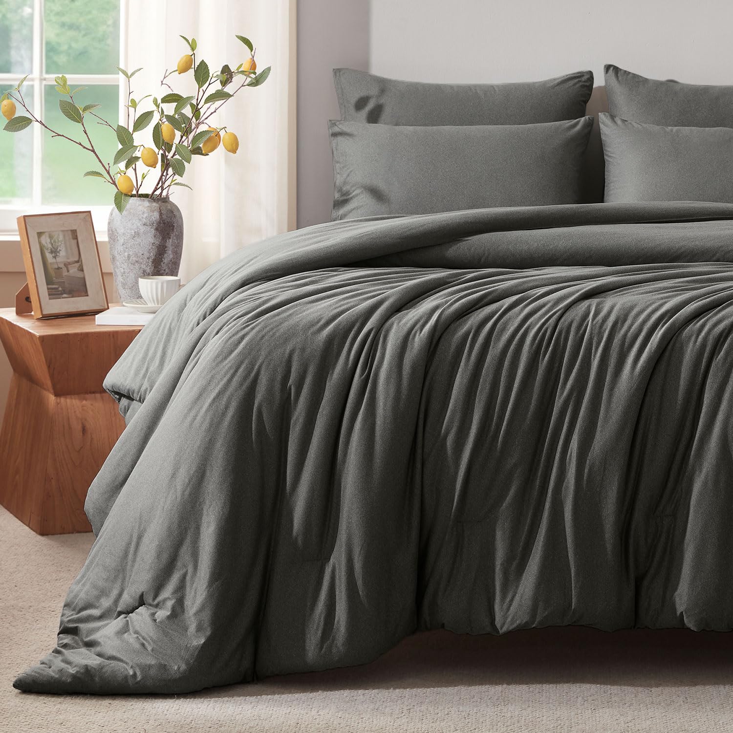 Full Comforter Set, Ultra-Soft Jersey Knit 3 Piece Bedding Sets
