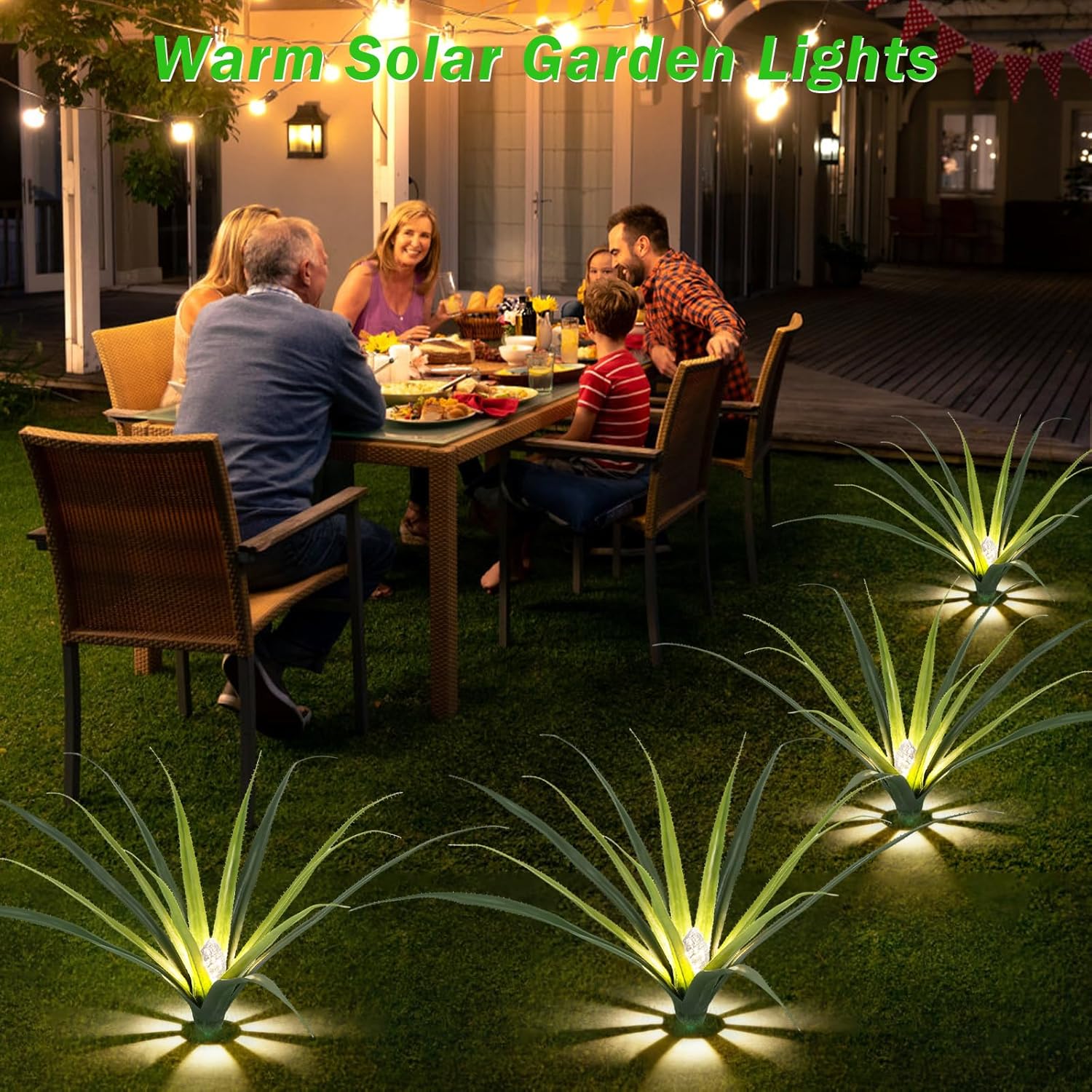 2 Pack Artificial Plant with Solar Lights Outdoor, Solar Garden Lights with Artificial Gladiolus, UV Resistant Fake Plant Lights Decor 8 Lighting Modes with Buttom Control for Yard Patio Lawn Garden