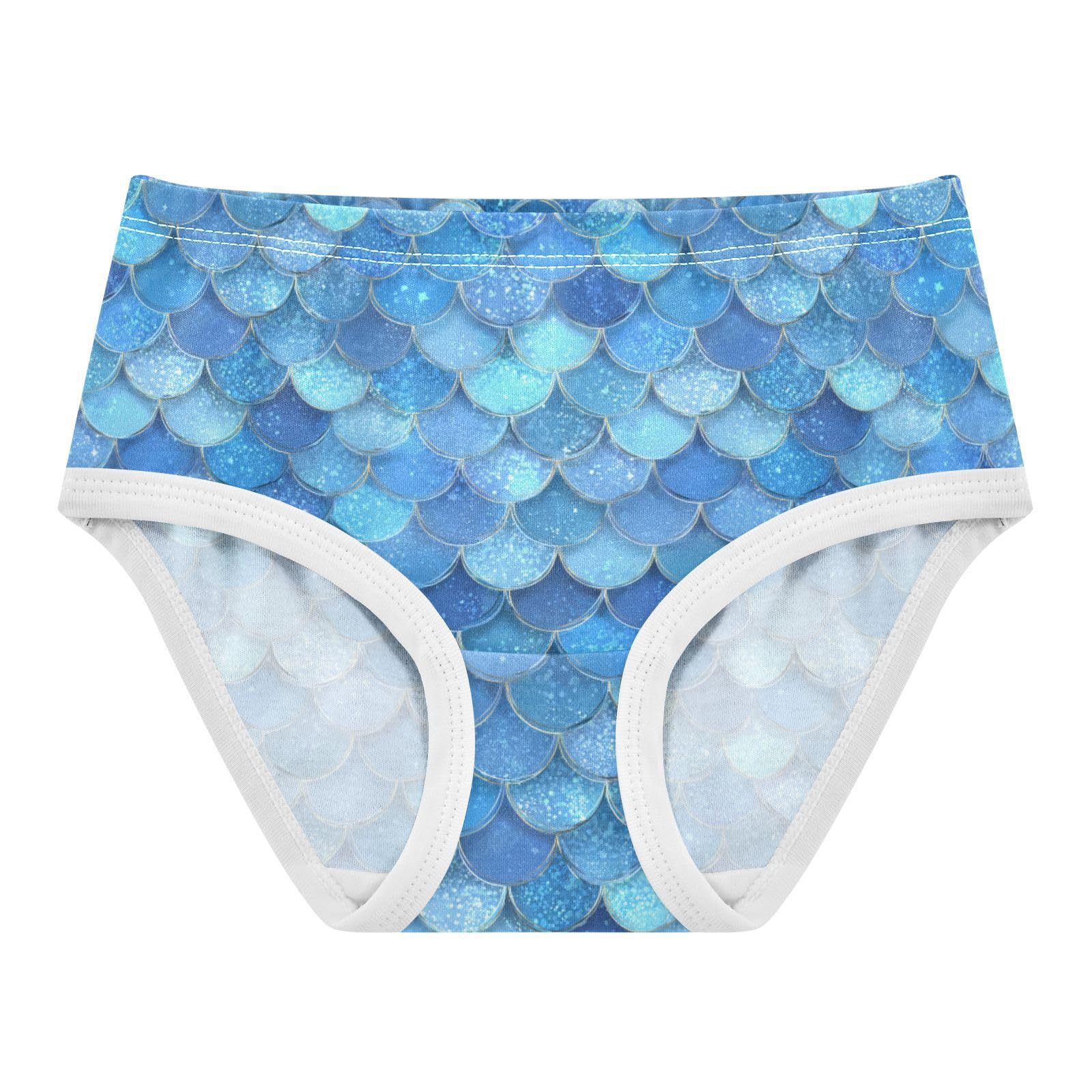 Light Blue Girls Exclusive Briefs Fish Scales Cotton Underwears Bikini Panties for Baby Toddler Girl 2T
