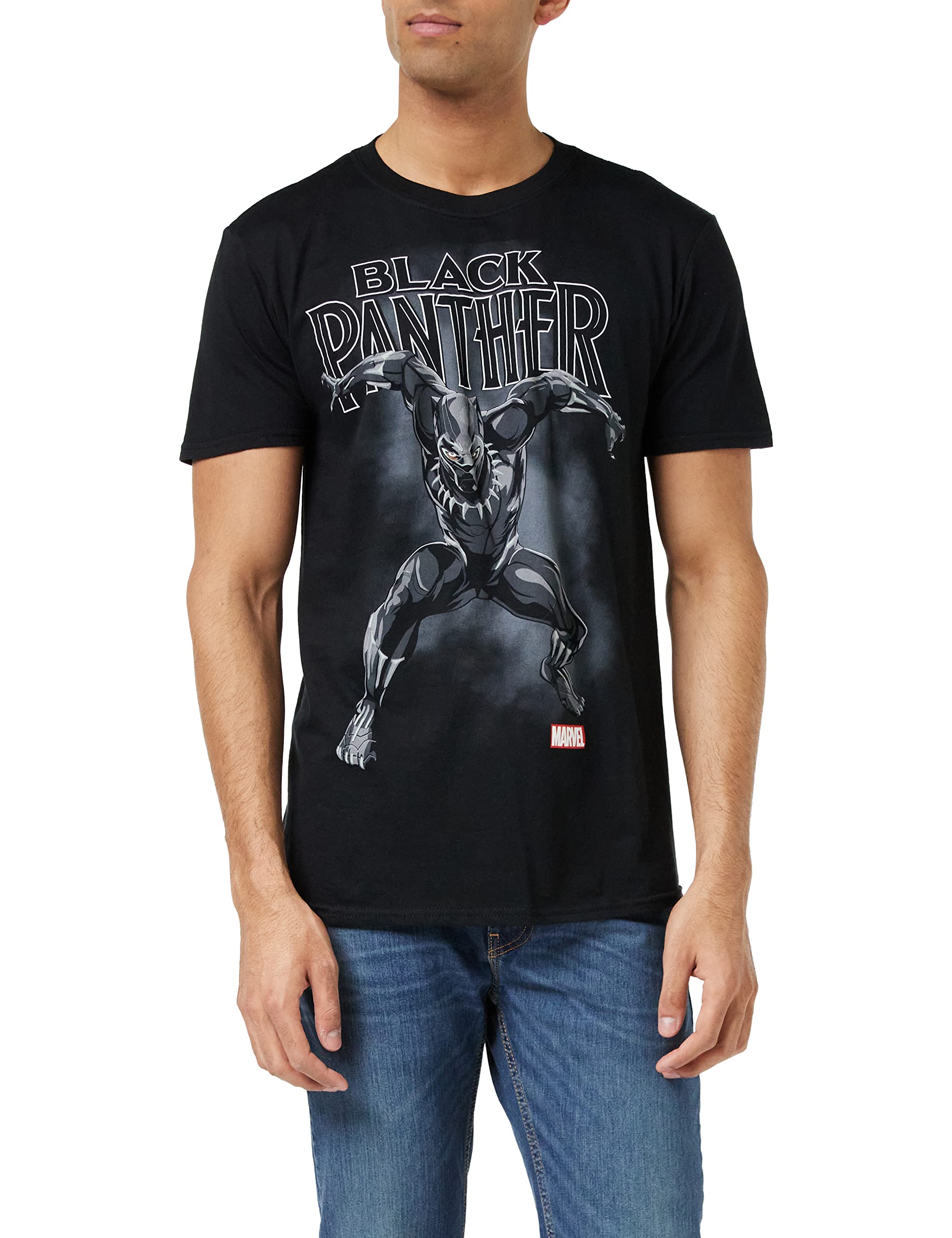 Black Panther Men's Black Panther Strike T Shirt, Black (Black Blk), L UK
