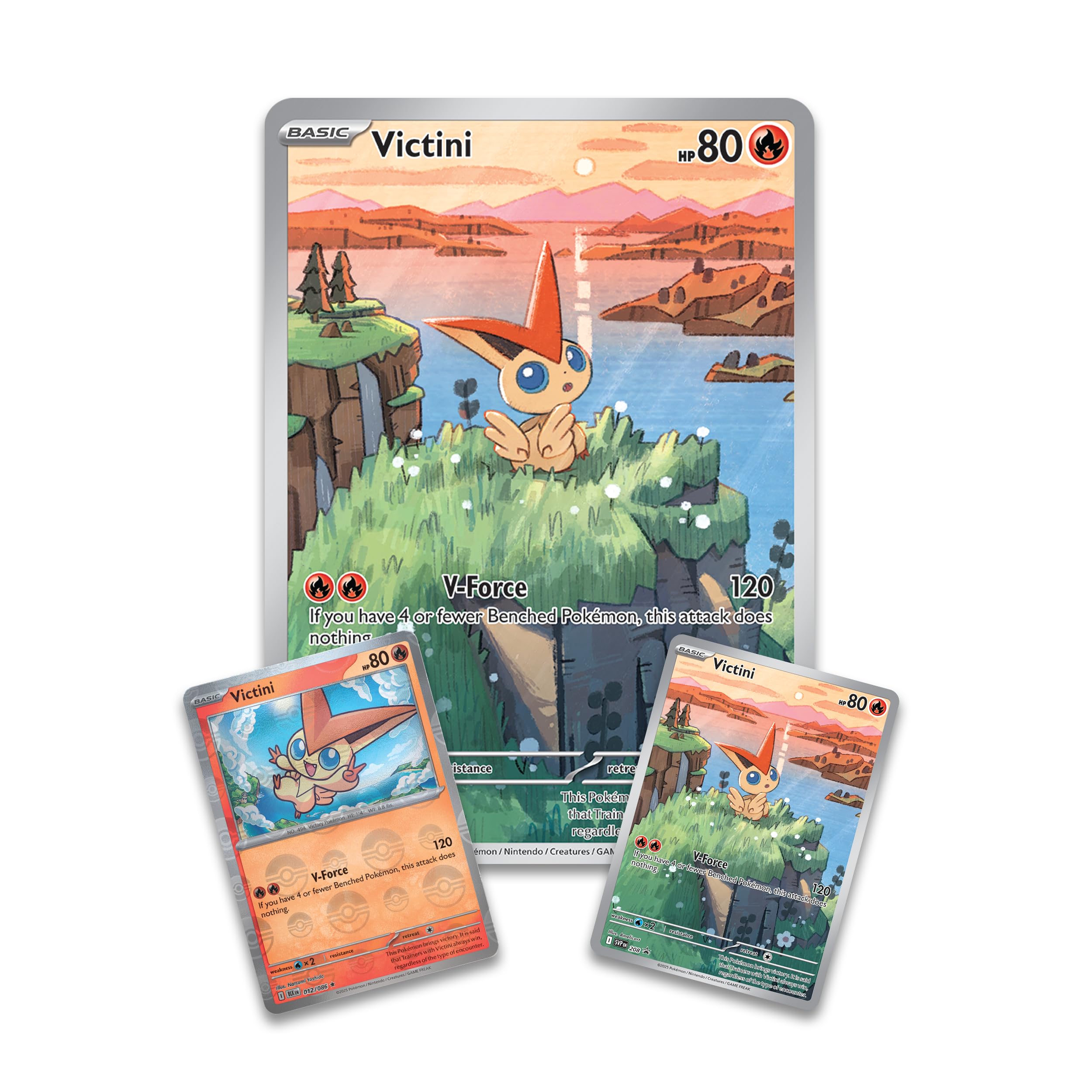 Pok&eacute;mon TCG Unova Victini Illustration Collection, 1 Full-Art Foil Promo  Card, 4 Booster Packs & 1 Oversize Illustration Rare-Style Foil Promo Card  : ...