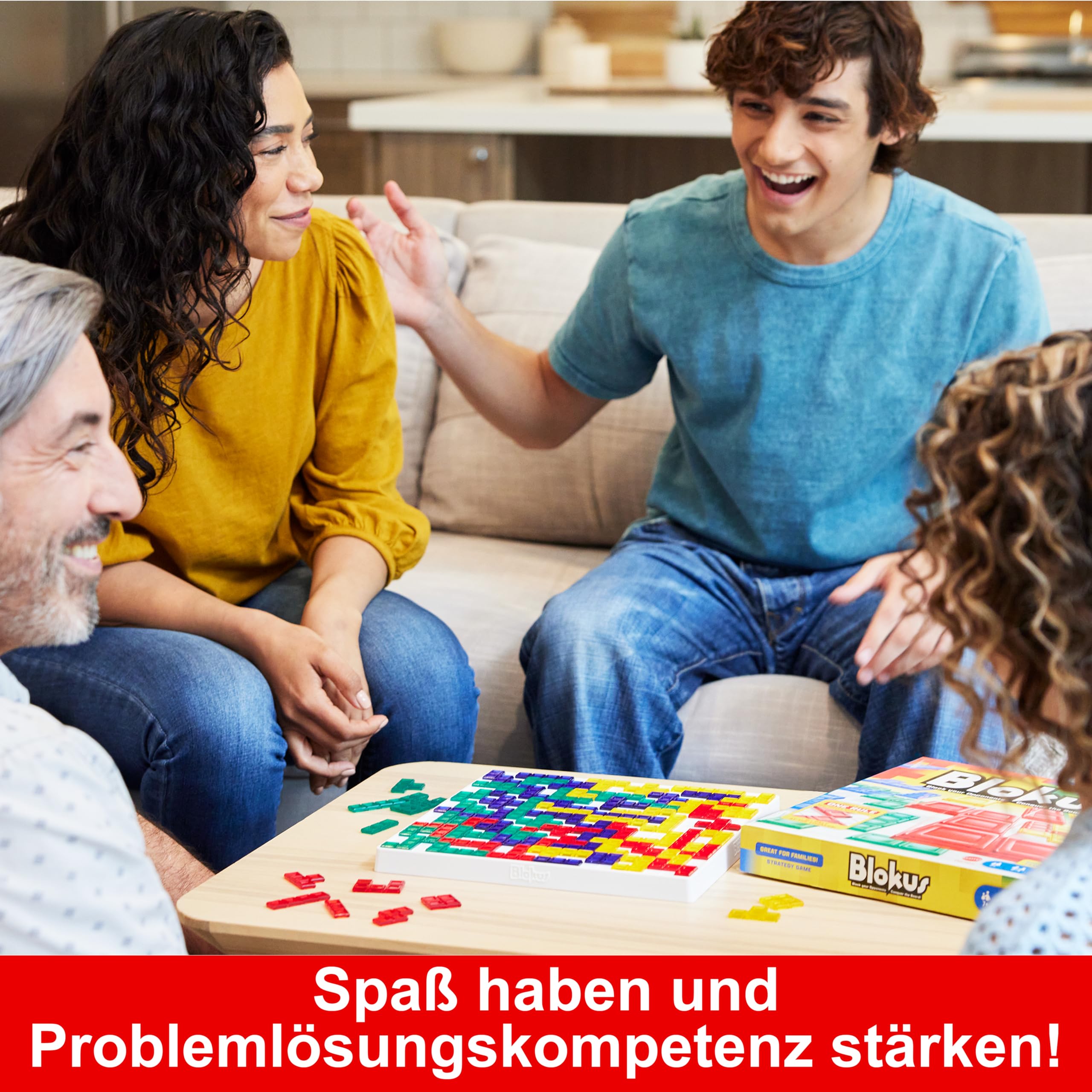 Mattel Games Blokus Spiel, Brettspiel für die Familie, Strategiespiel, für 2-4 Spieler, Gesellschaftsspiel, ab 7 Jahren, BJV44